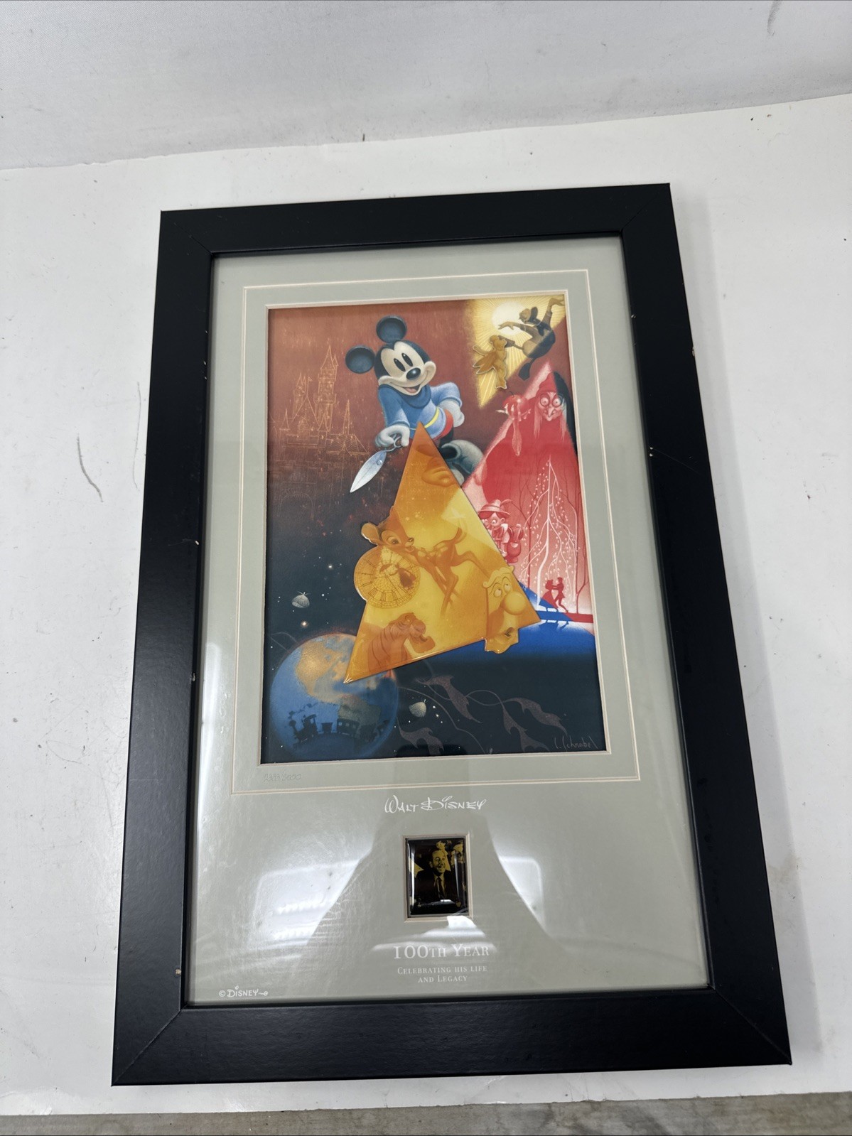 Disney Walt Disney\'s 100th Year Framed Pin Set LE 2333/5000 Mickey Mouse - G8