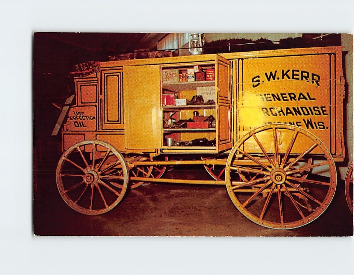 Postcard 1870 Peddler\'s Wagon Harold Wasp Pioneer Village Nebraska USA