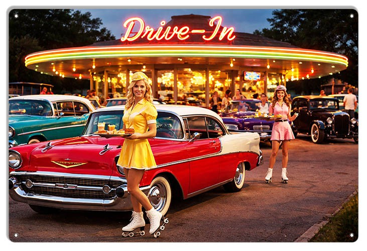 1950s Drive-In Diner Metal Sign18x12 - RVG5852