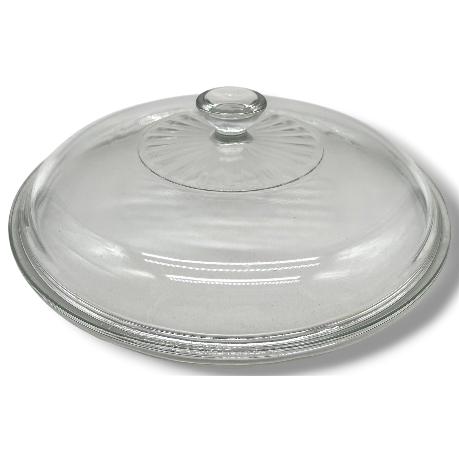 Vintage Pyrex 624C Clear Glass Lid Replacement 8.5 Inch Sunburst Knob Handle Vintage Pyrex 624C Clear Glass Lid Replacement 8.5 Inch Sunburst Knob Handle