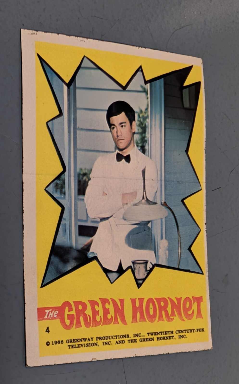 1966 Topps Green Hornet Sticker #4 VG Green Hornet Kato (Bruce Lee) Vintage