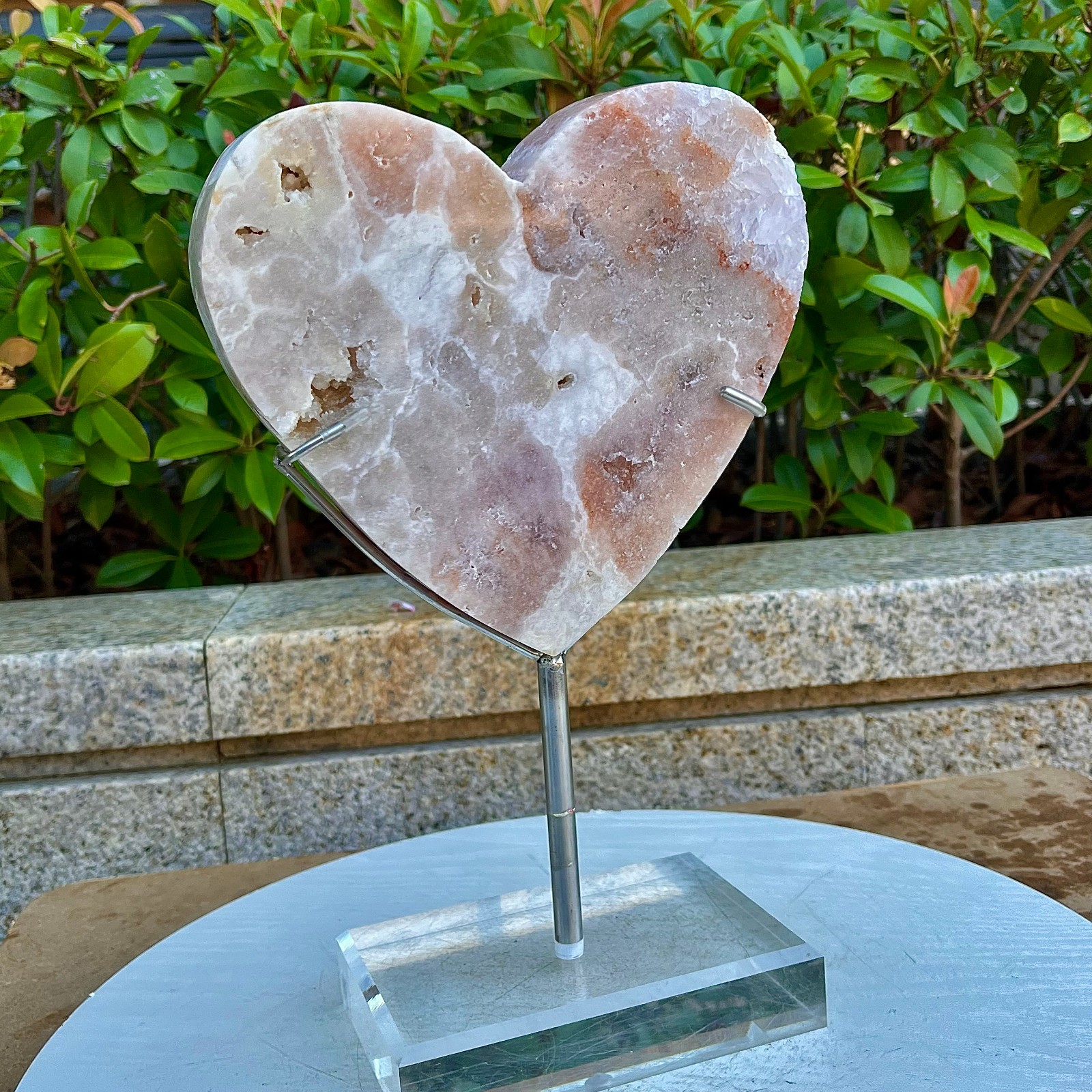 6.12LB  Natural Rose Quartz Heart - Pink Purple Crystal Love Stone Healing