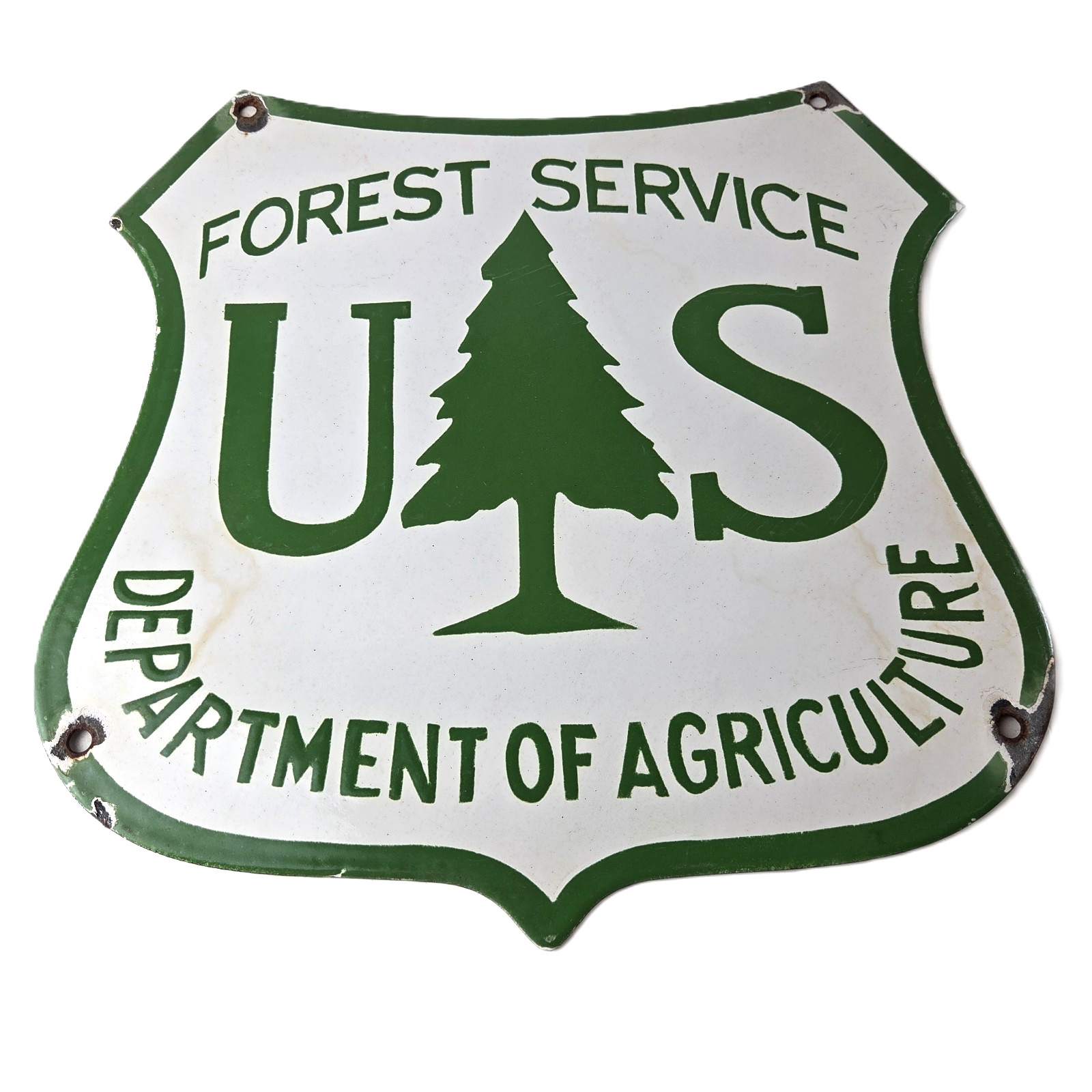 Vintage Forest Service Porcelain Sign - Agricultural National Park Gasoline Sign