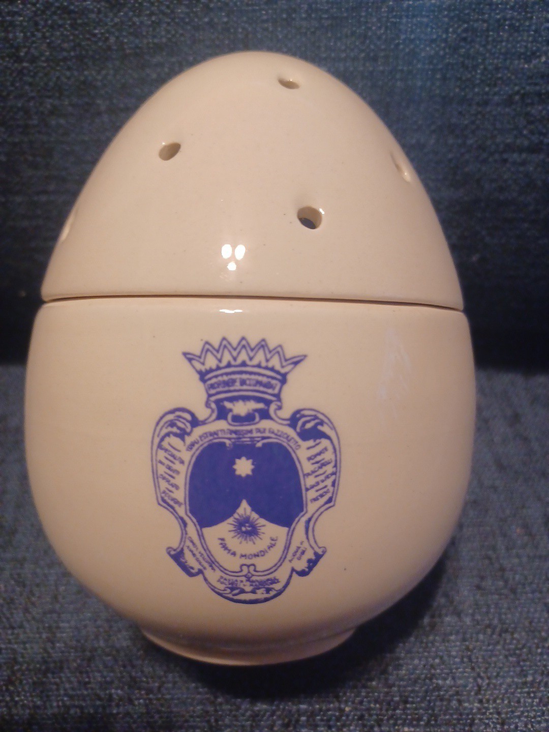Rare Vintage Santa Maria Novella Porcelain Egg Potpourri Diffuser Holder Italy