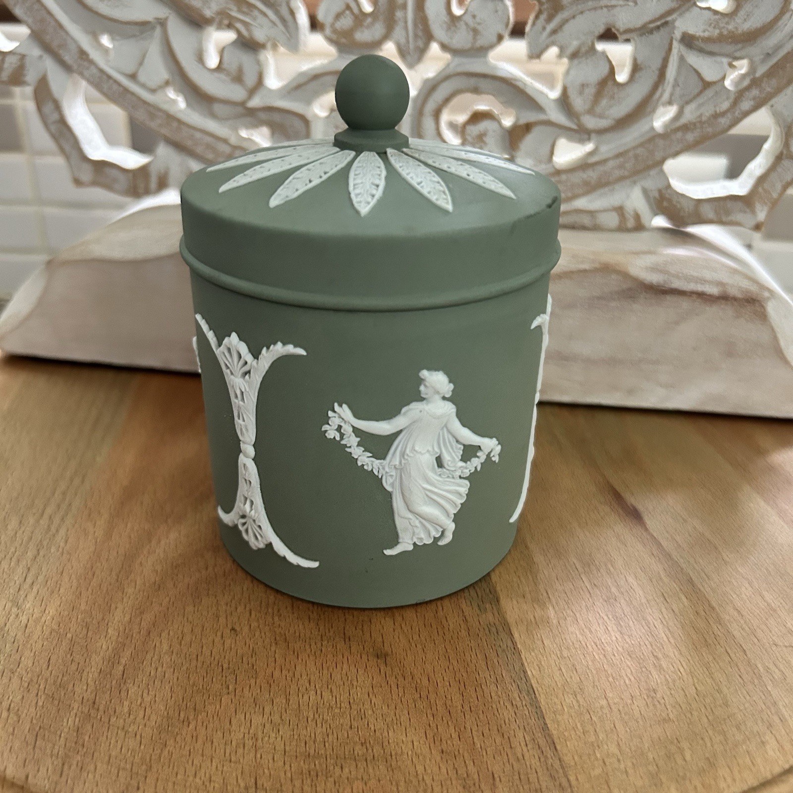 Vintage Wedgwood Sage Green Jasperware 4 Vintage Wedgwood Sage Green Jasperware 4