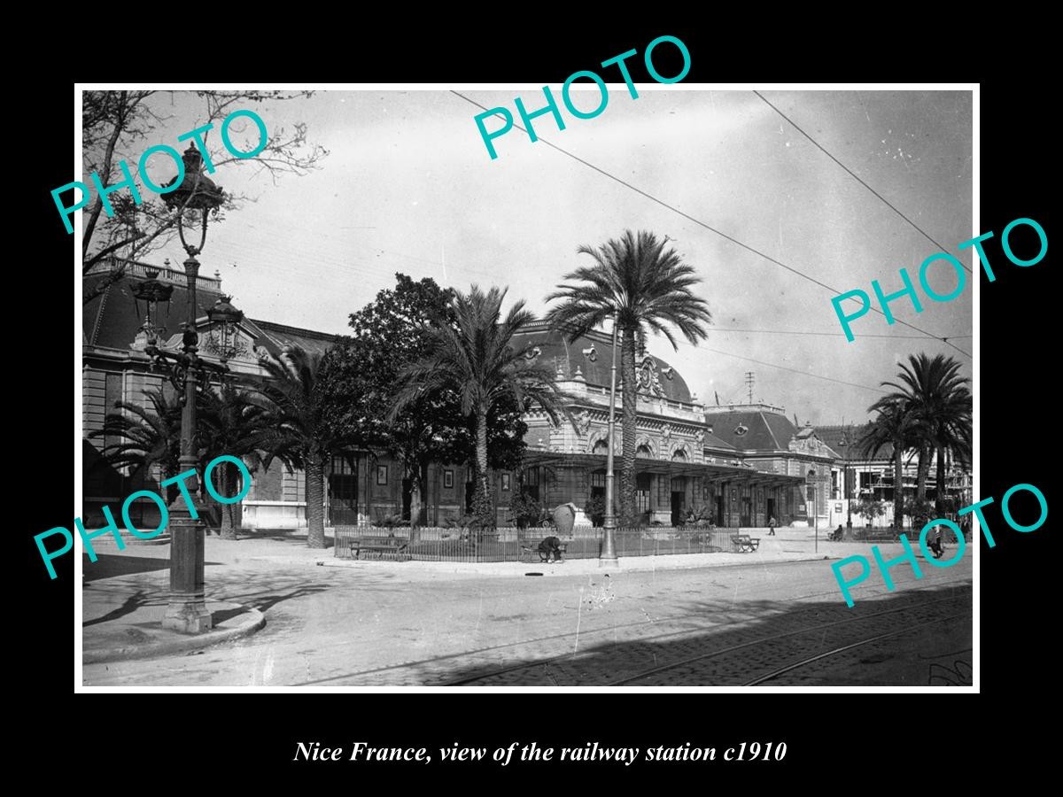 Nice France View Of The Railway Station c1910 Old Large Historic Photo