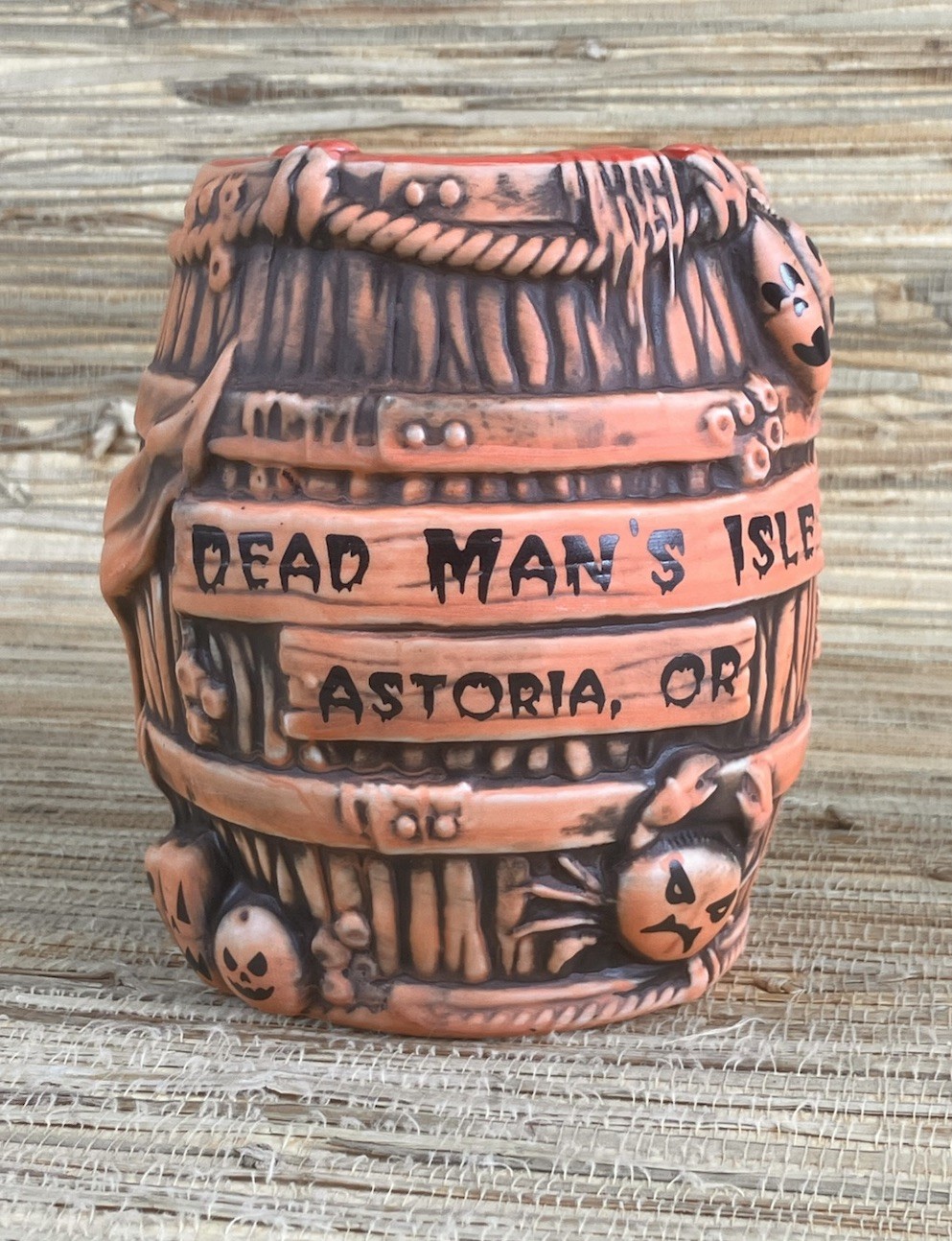 Dead Man's Aisle Halloween Barrel Tiki Mug Munktiki Imports 5