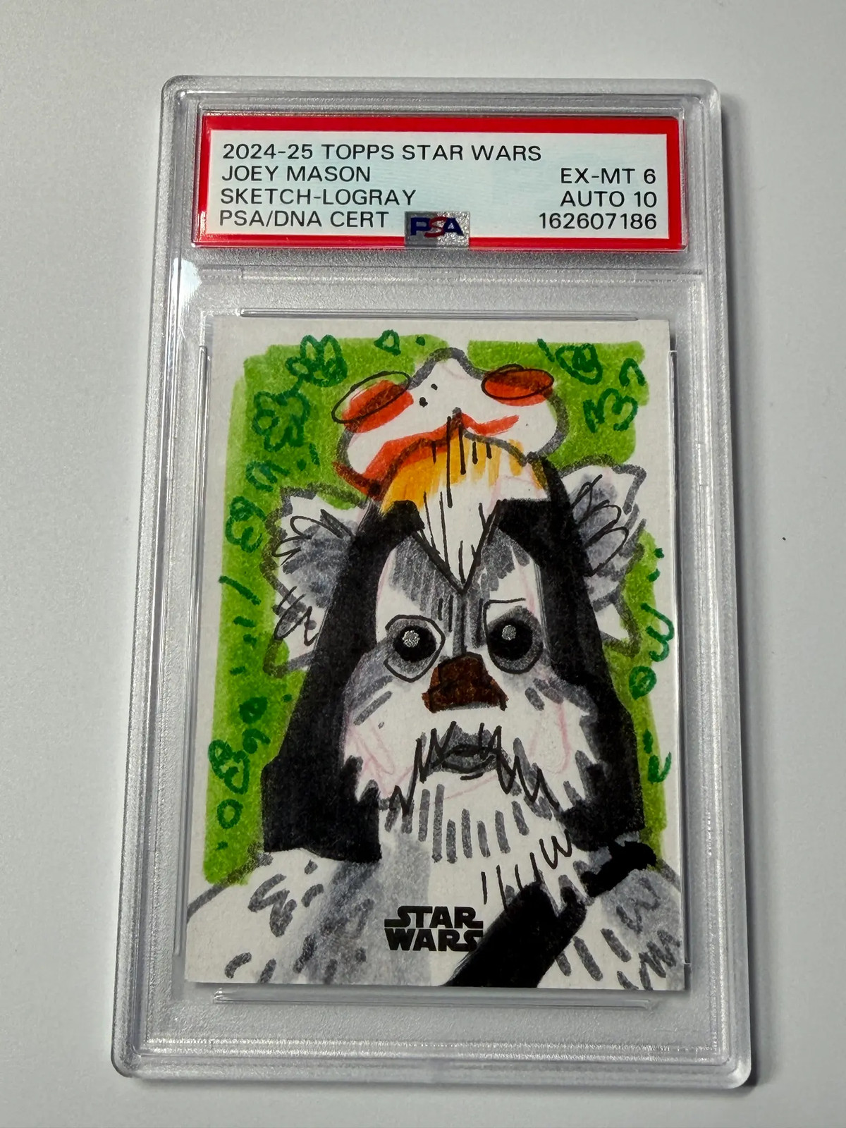 2024-25 Topps Star Wars Joey Mason Logray Sketch PSA 6 Auto 10 2024-25 Topps Star Wars Joey Mason Logray Sketch PSA 6 Auto 10