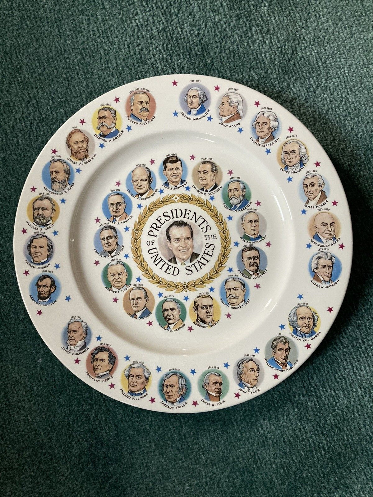 Vintage Presidential Commemorative Plate Featuring Richard Nixon