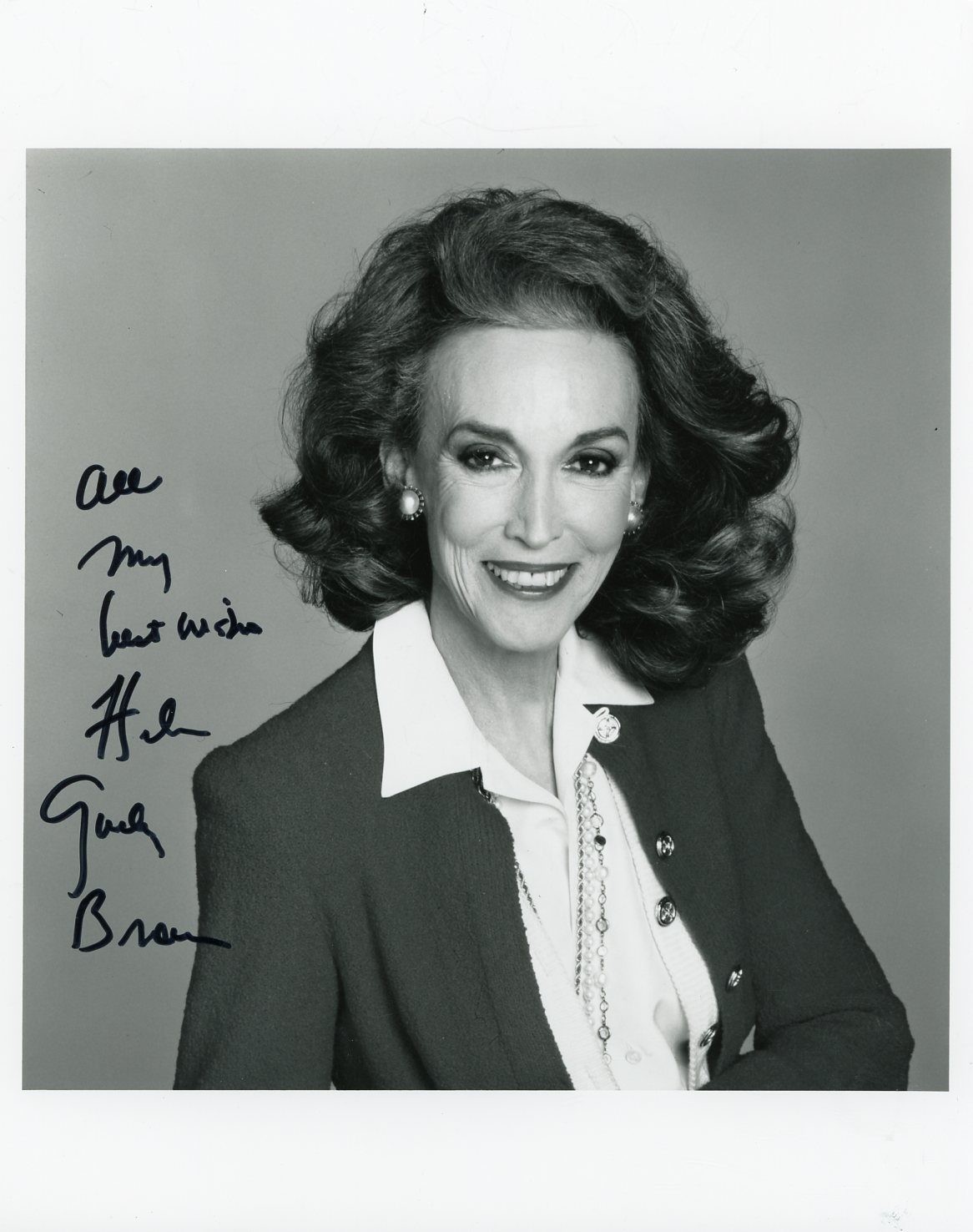 Helen Gurley Brown - Signed B&W Photograph