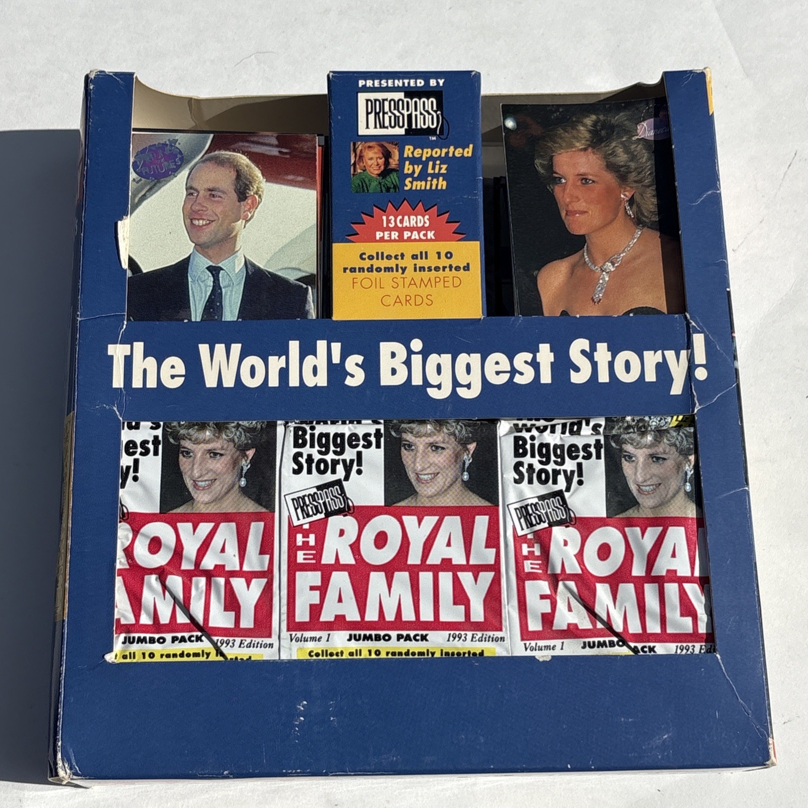 1993 Press Pass Royal Family Trading Cards 50 Packs Opened Box 30 Sealed