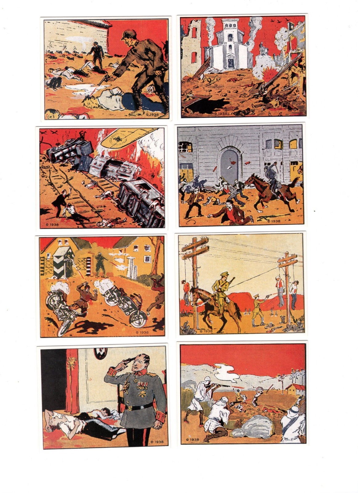 1938 R44 REPRINT SET 24 TRADING CARDS 1984 NM/MINT DON'T LET IT HAPPEN OVER HERE