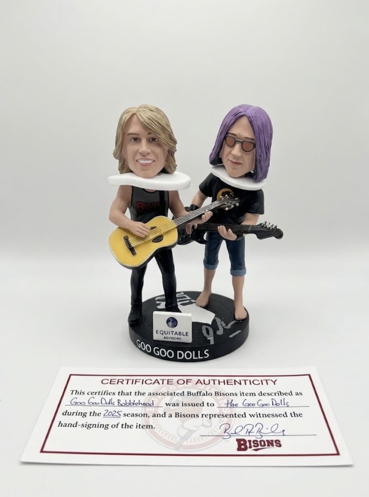 Autographed Goo Goo Dolls Bobblehead Buffalo Bisons Rzeznik Takac SGA 2025