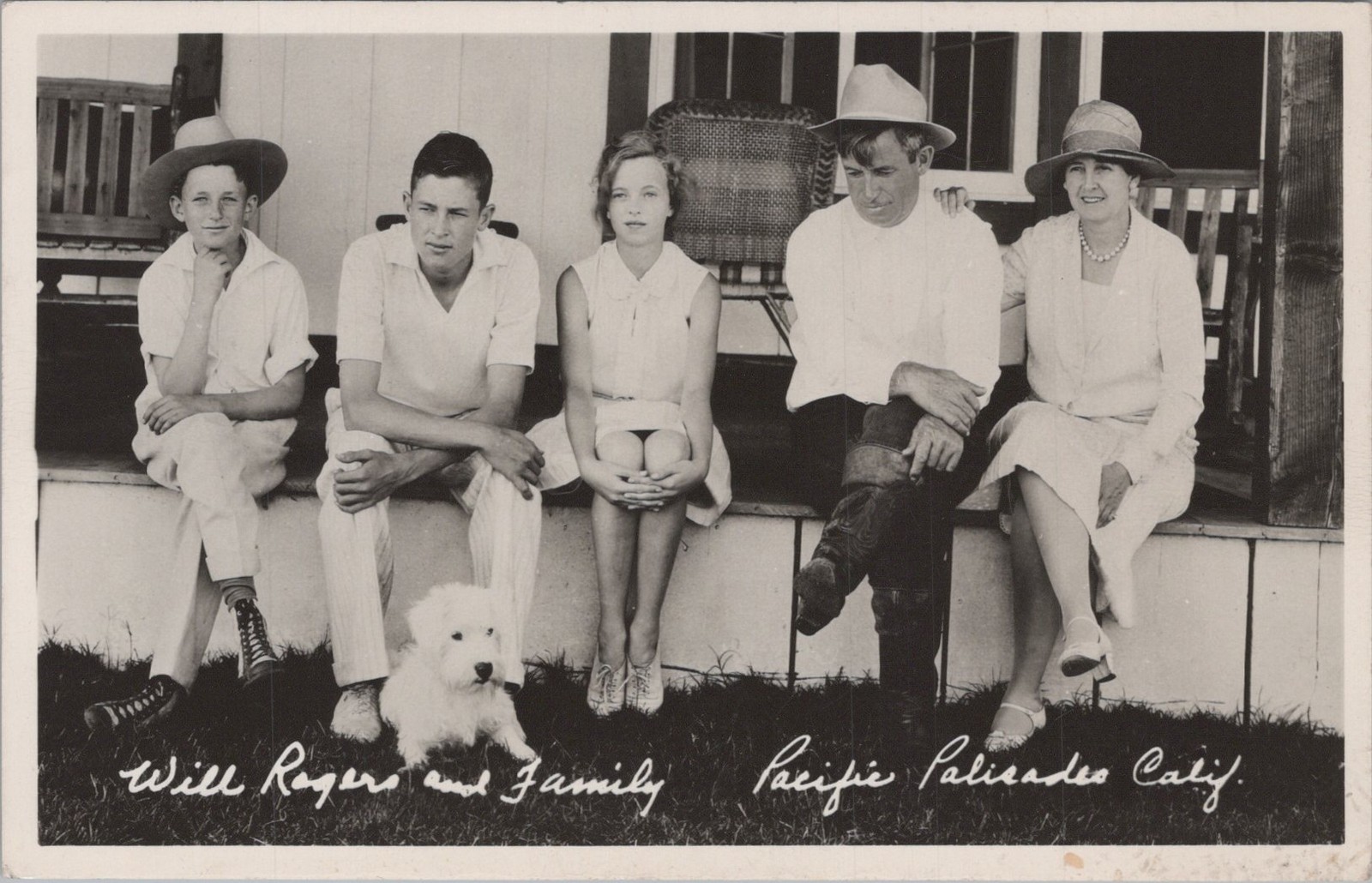 Will Rogers Family Dog Pacific Palisades CA Ranch Porch RPPC 1950s Postcard