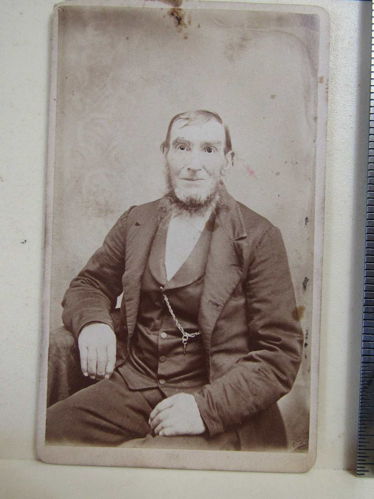 c1880s? C.C. Schriver CDV Tyrone PA George B. Smith plus more info on back photo