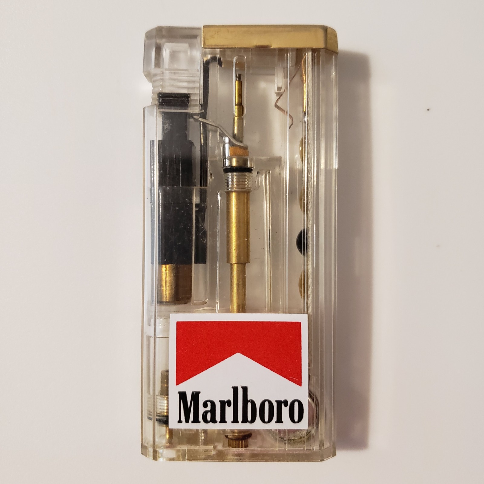 Vintage Marlboro Clear Translucent Plastic Butane Cigarette Lighter Untested
