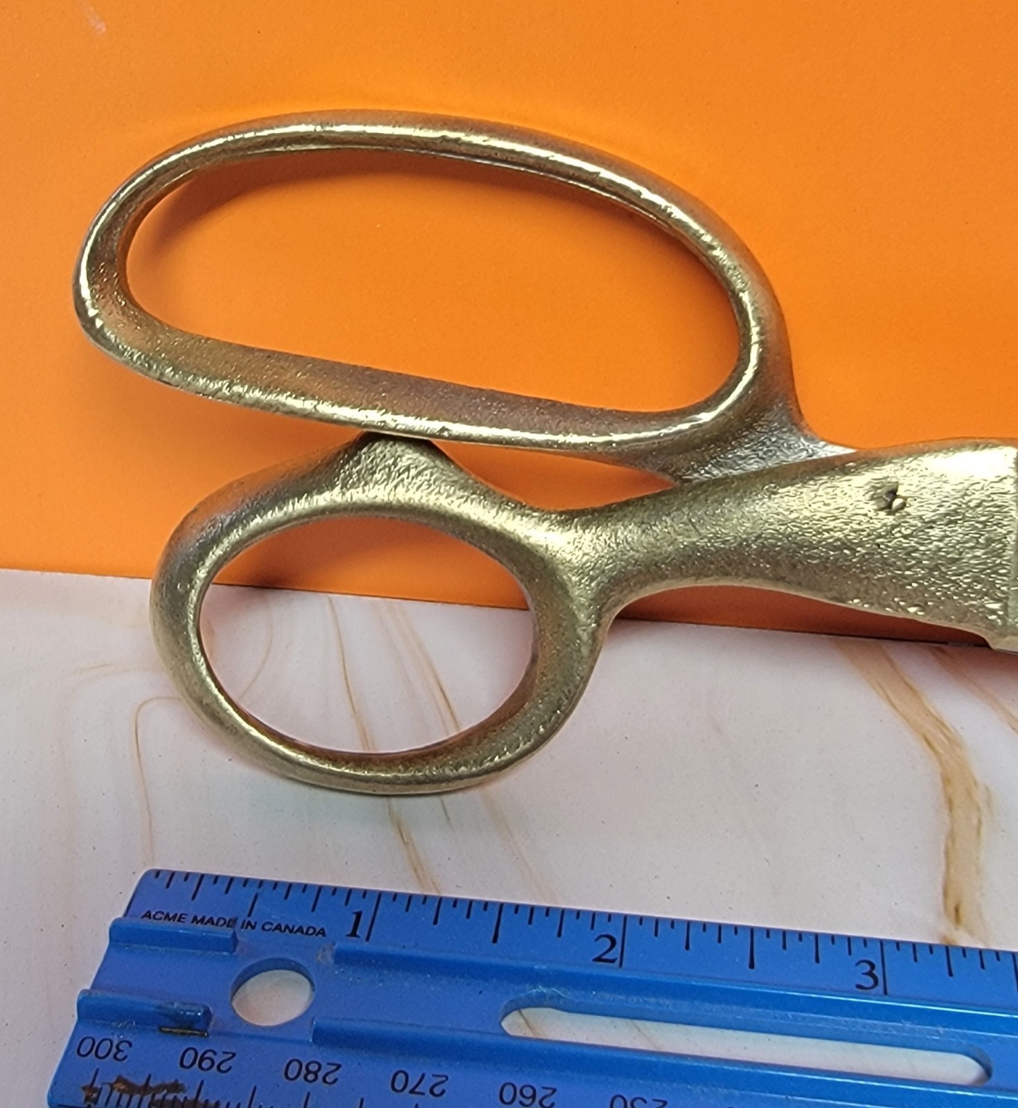 Warner Large Tailor/Sailing Shears 11 1/2” Brass  Antique Sewing Scissors Sharp
