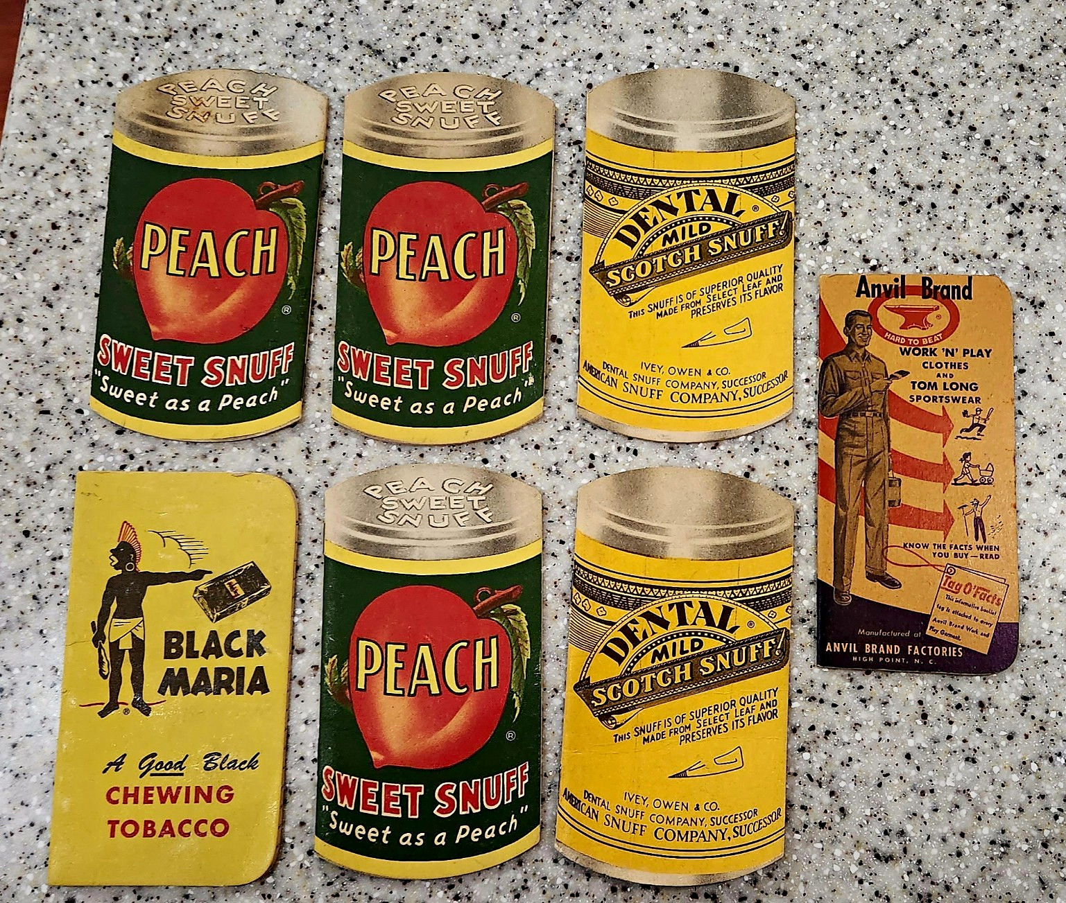 Set Of Seven, 4 Companies) Vintage Die-cut Advertising Pocket Note Pads (1954)
