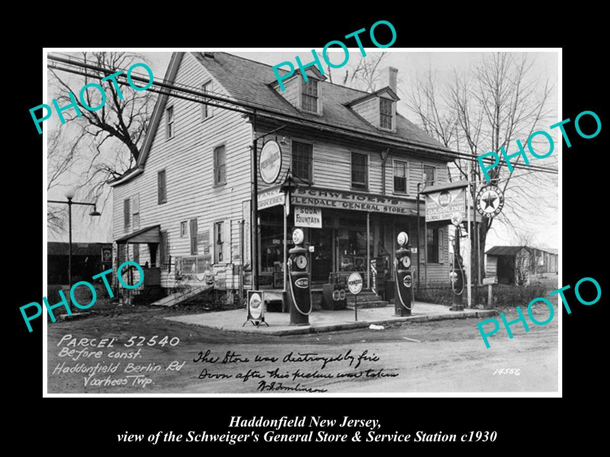 OLD POSTCARD SIZE PHOTO OF HADDONFIELD NEW JERSEY THE SCHWEIGER STORE c1930