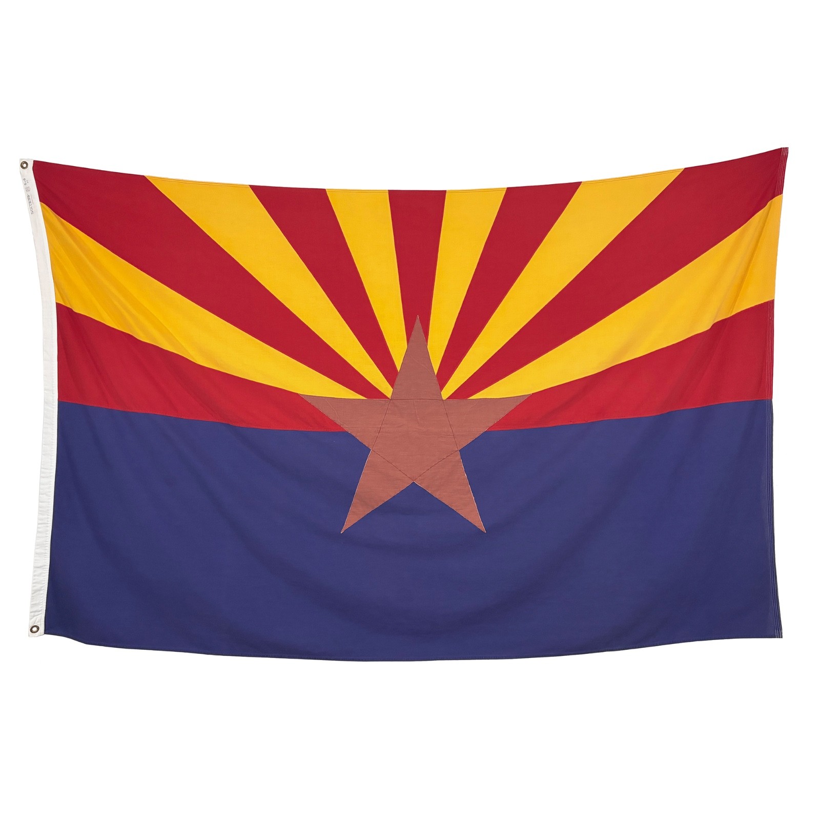 XL Vintage Cotton Arizona State Flag Old Cloth Sewn Star USA Textile Art