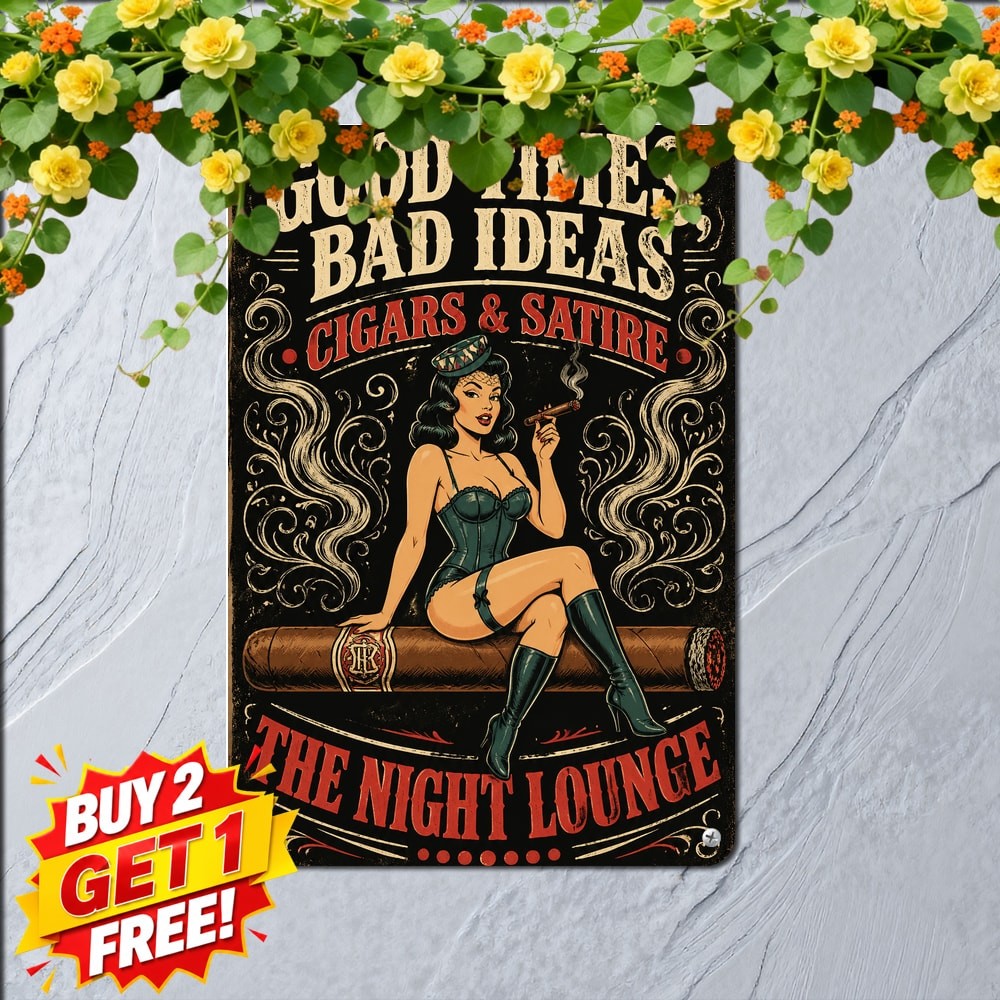 Socialism Stinks Cigars Don't Retro Political Metal Tin Sign