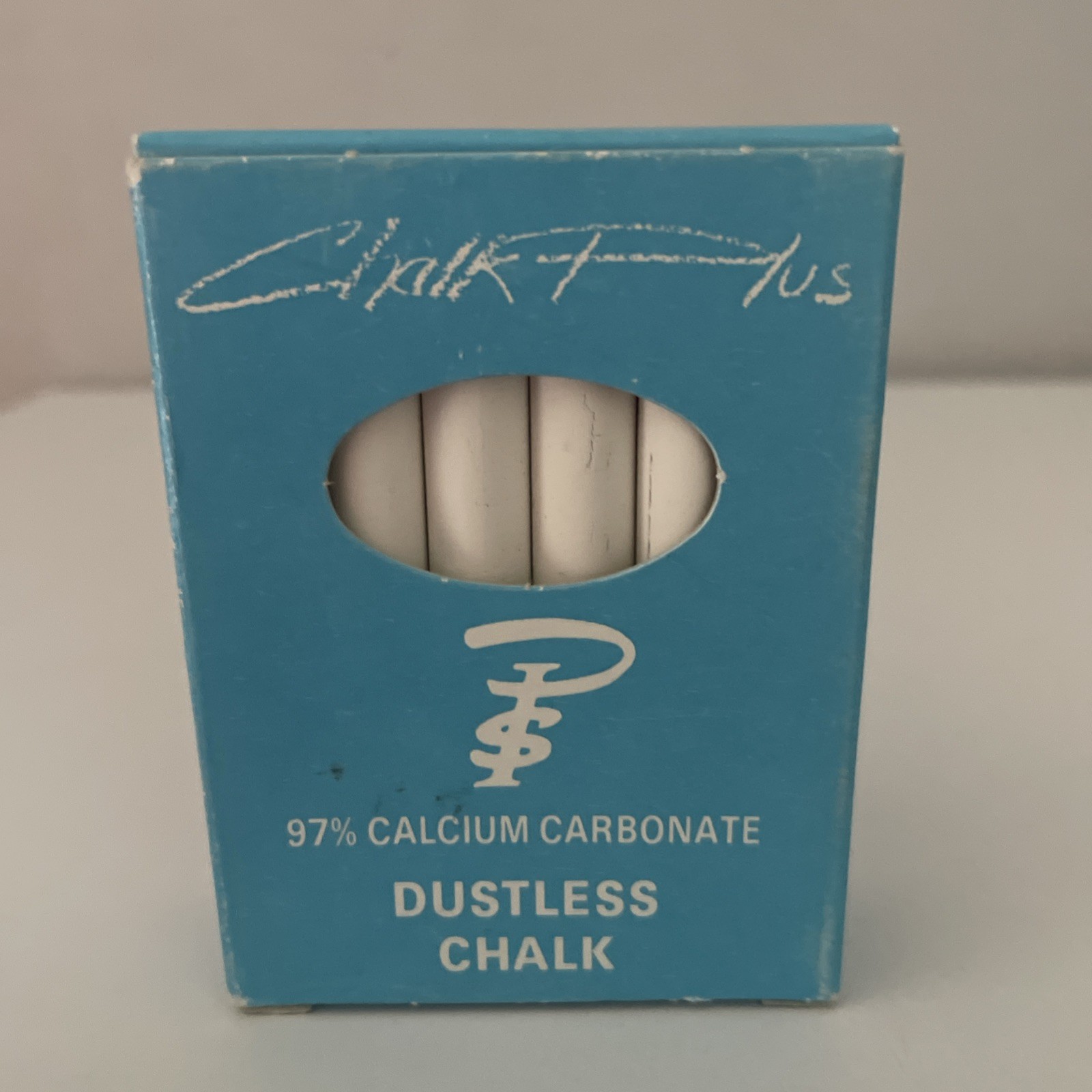 Vintage Chalk Plus Dustless White  Chalk Made in France 12 New Sticks in Box