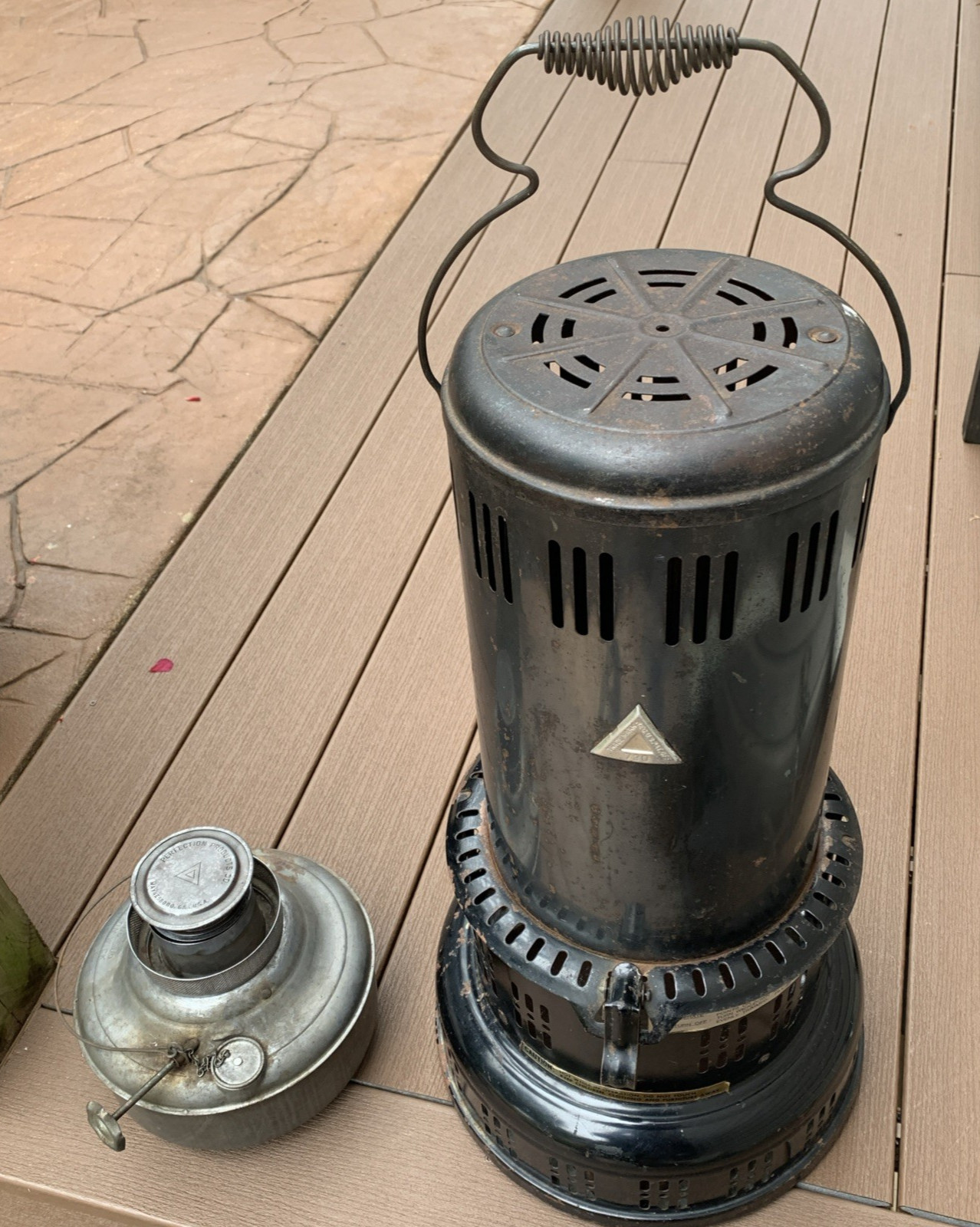 Vintage Black Perfection 730 Kerosene Oil Room Heater w/ Burner & 500 Wick 24