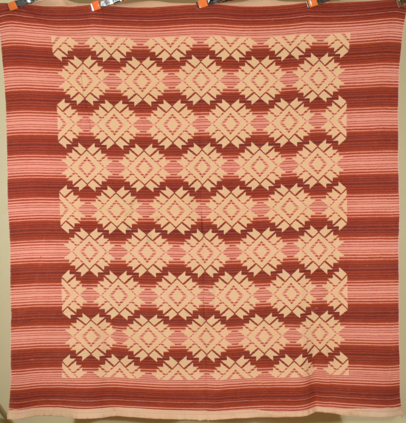 BEAUTIFUL Vintage Antique Camp Blanket ~UNUSUAL DECO DESIGN BEAUTIFUL Vintage Antique Camp Blanket ~UNUSUAL DECO DESIGN