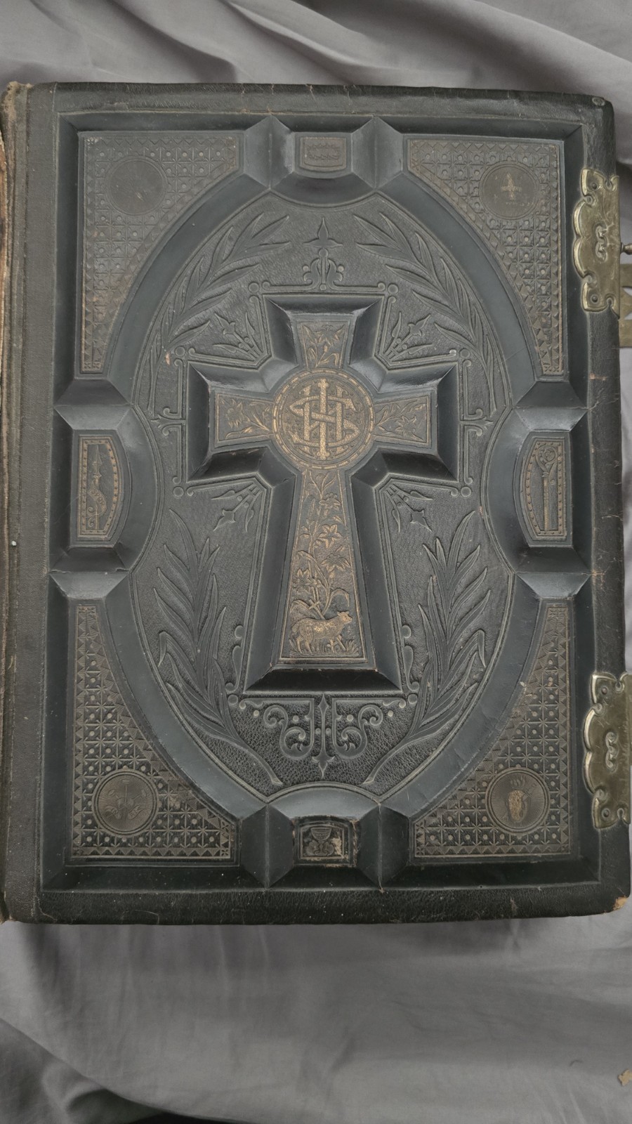 RARE Vintage Family Holy Bible From 1884 .22 Gold On Cover