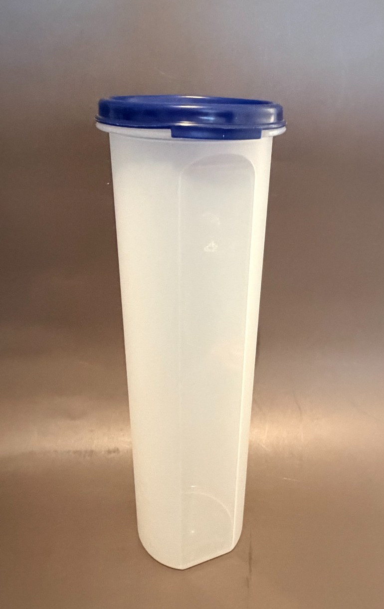 VTG Tupperware Modular Mates Spaghetti Keeper 1661 Clear Navy Lid BPA Free 11\ VTG Tupperware Modular Mates Spaghetti Keeper 1661 Clear Navy Lid BPA Free 11\