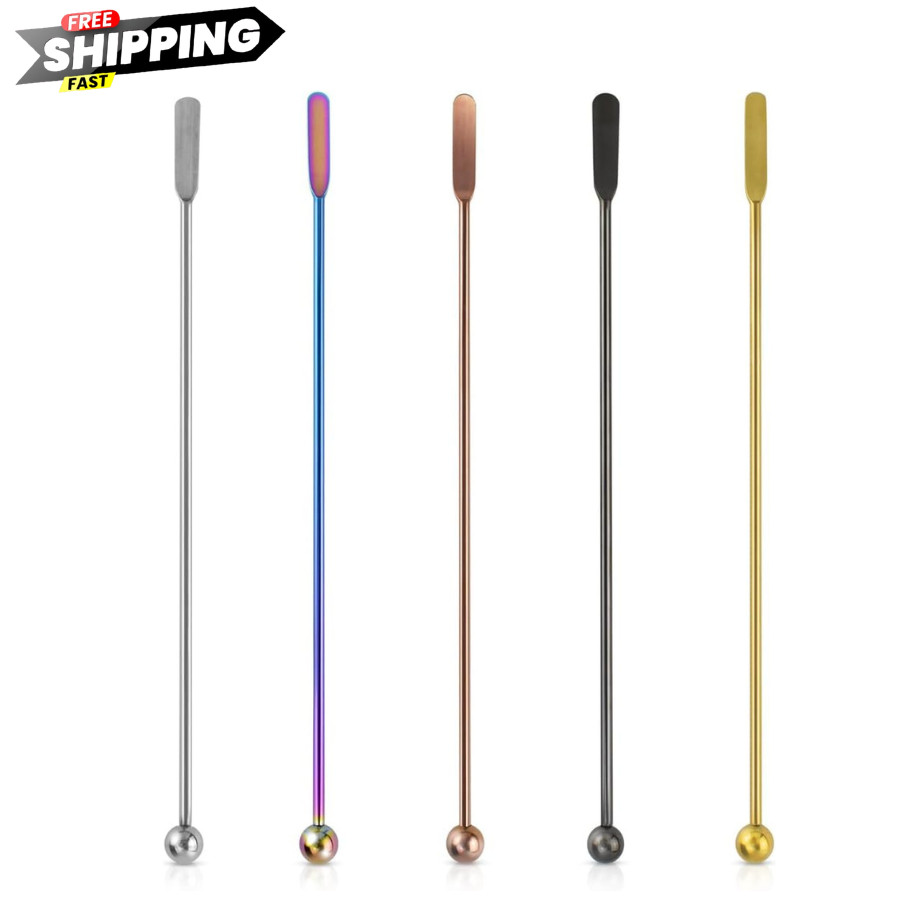 Coffee Stick Stainless Steel Swizzle Stick Reusable Metal Stir Sticks Cocktail C