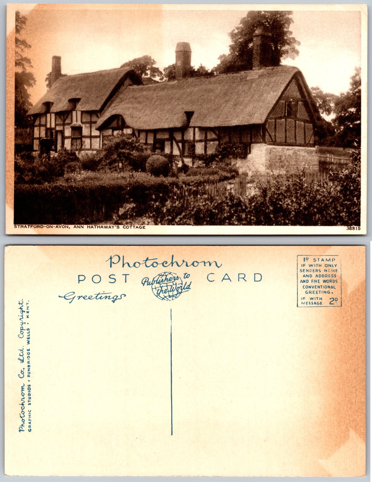 Stratford On Avon Ann Hathaways Cottage Postcard