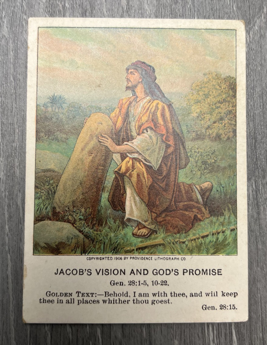 1907 Jacob's Vision & God's Promise Bible Picture Card United Brethren