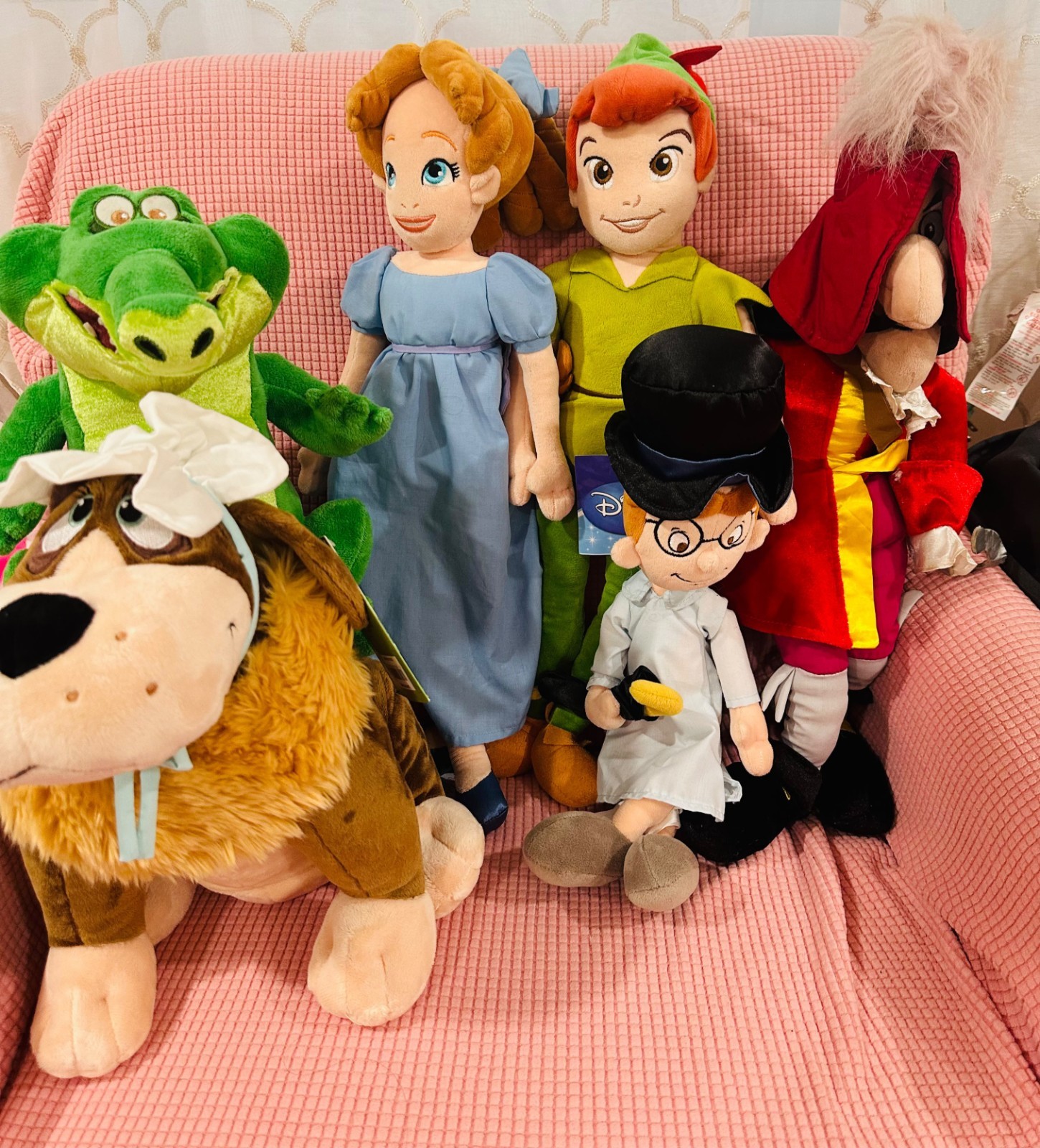 HTF LOT 6 PETER PAN DISNEY PLUSH. WENDY, JOHN, NANA NWT, HOOK, TICK TOCK...READ HTF LOT 6 PETER PAN DISNEY PLUSH. WENDY, JOHN, NANA NWT, HOOK, TICK TOCK...READ