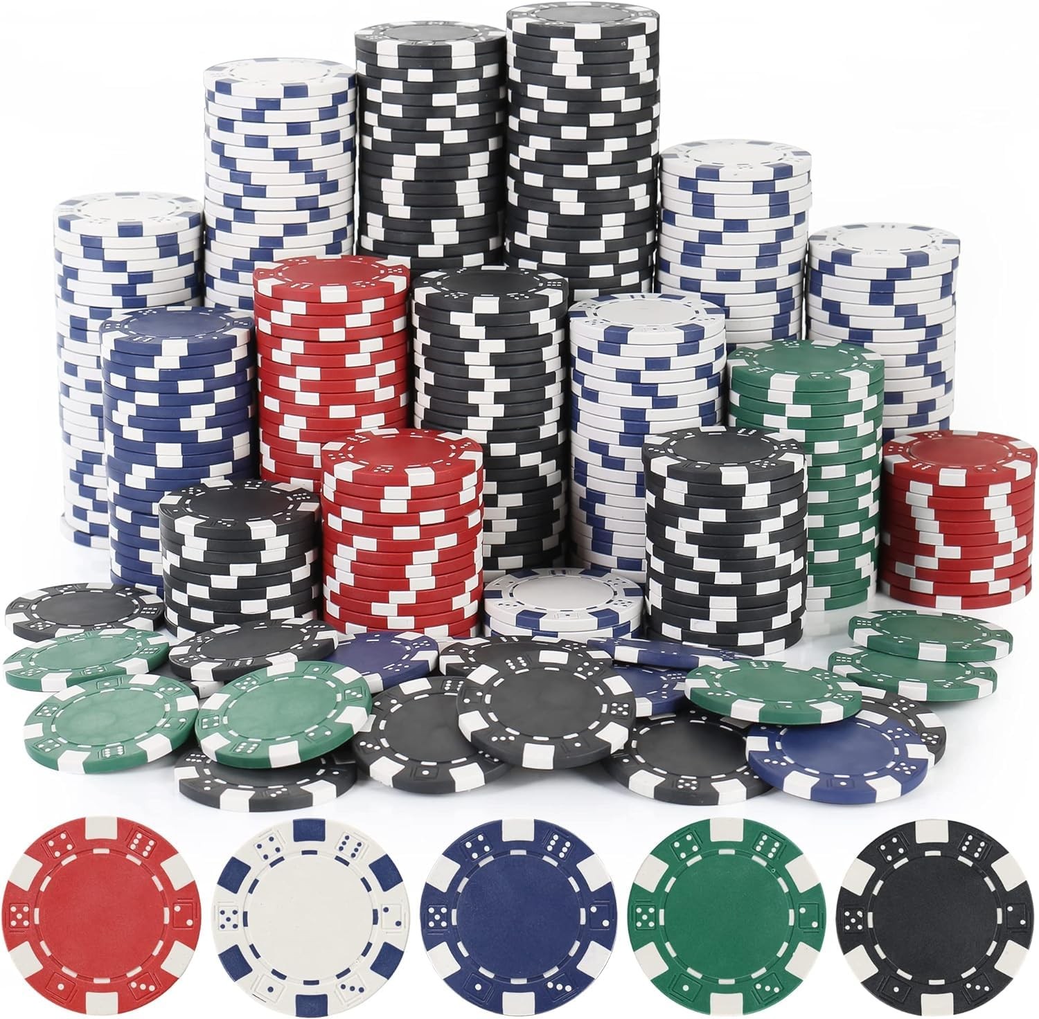 11.5 Gram Poker Chips Casino Poker Chip for Texas Hold'em, Blackjack Chips,Ca...