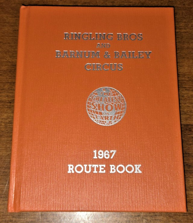 1967 Ringling Bros and Barnum & Bailey Circus route book