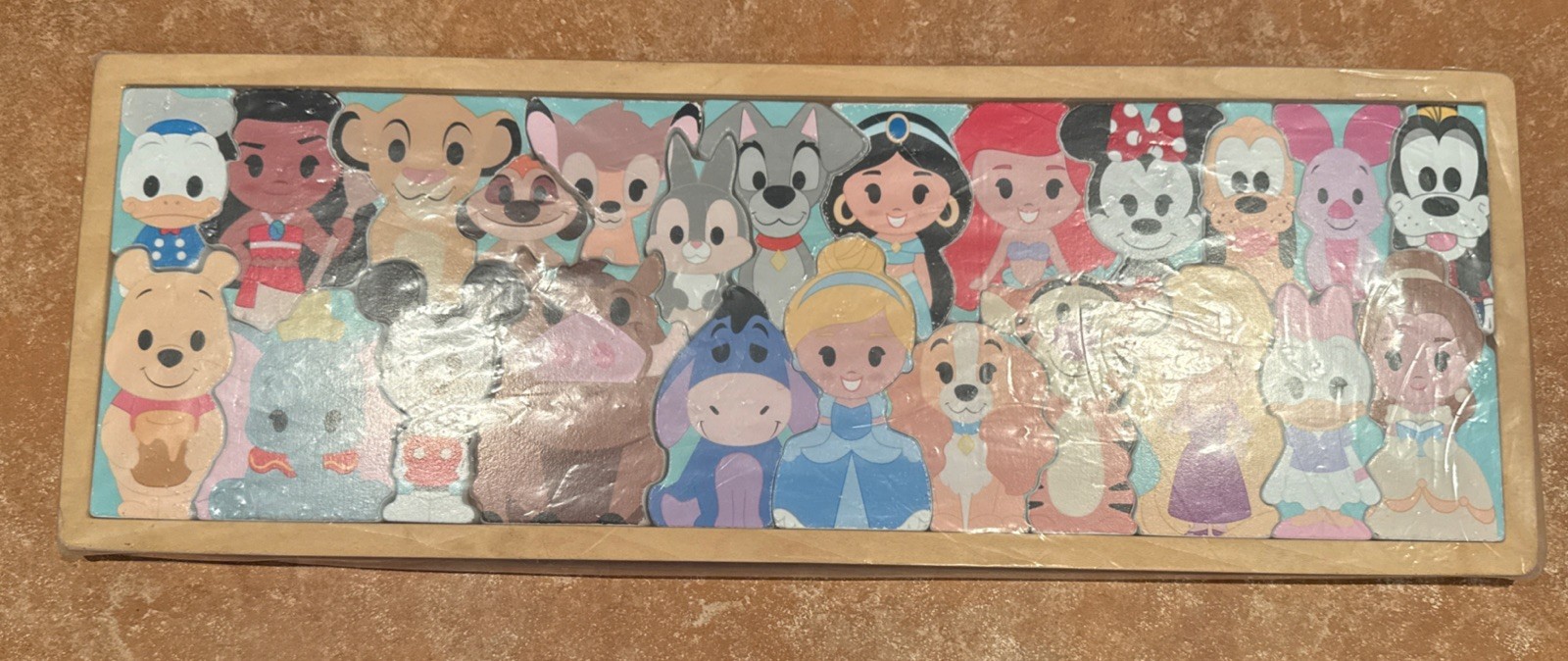 Just Play Disney Characters Wooden 25 Piece Puzzle 20” By 6”