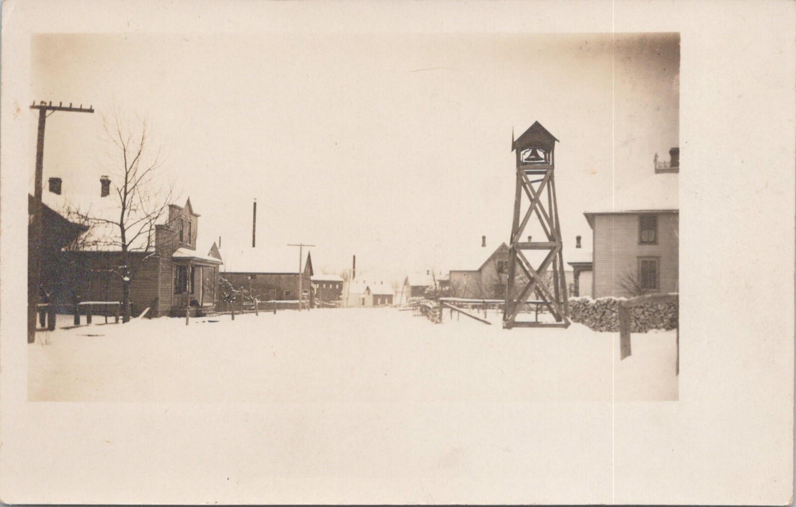 RPPC Great Winter Town Street Scene - Location Unknown - early 1900s