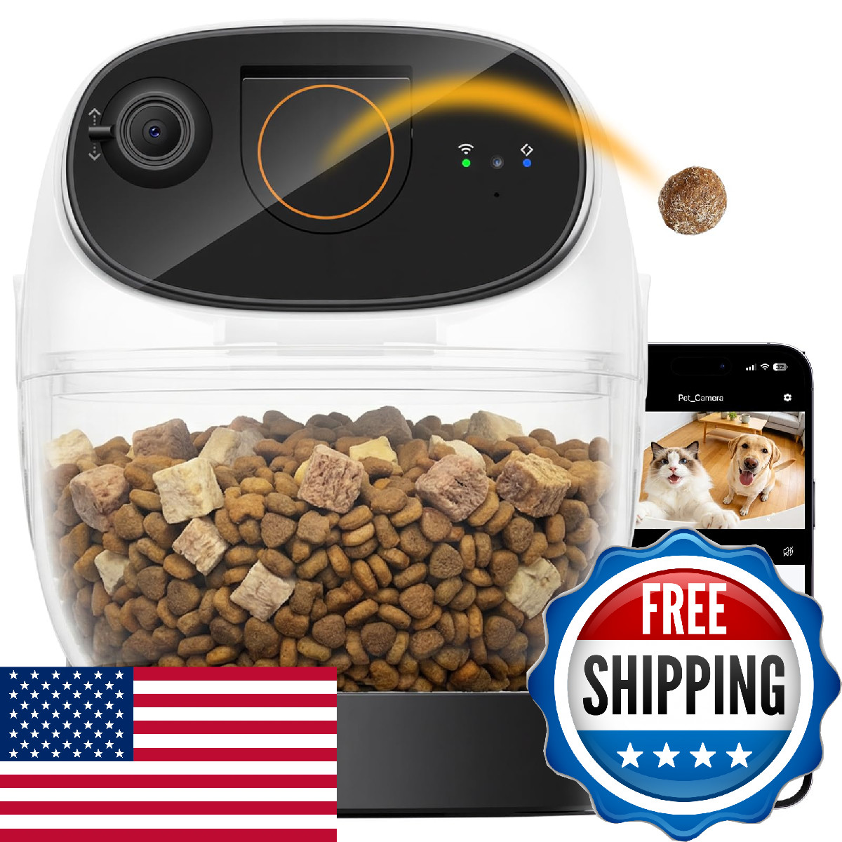 Cypcat 2026 3K Pet Camera Treat Dispenser 32Ft Remote Tossing For Separation Cypcat 2026 3K Pet Camera Treat Dispenser 32Ft Remote Tossing For Separation