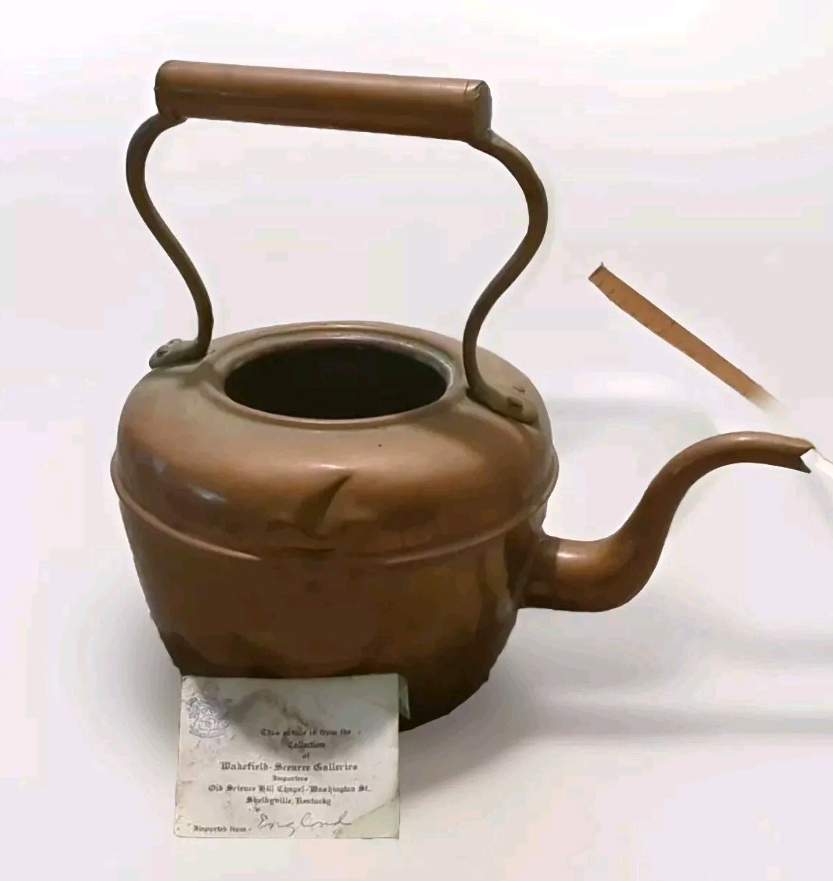 c.1870 ~ English Copper Tea Kettle MARQUE DEPOSEE ~ Wakefield-Scearce Galleries