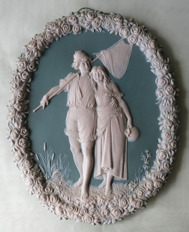 Most attractive Plaque with Young Couple Art Nouveau