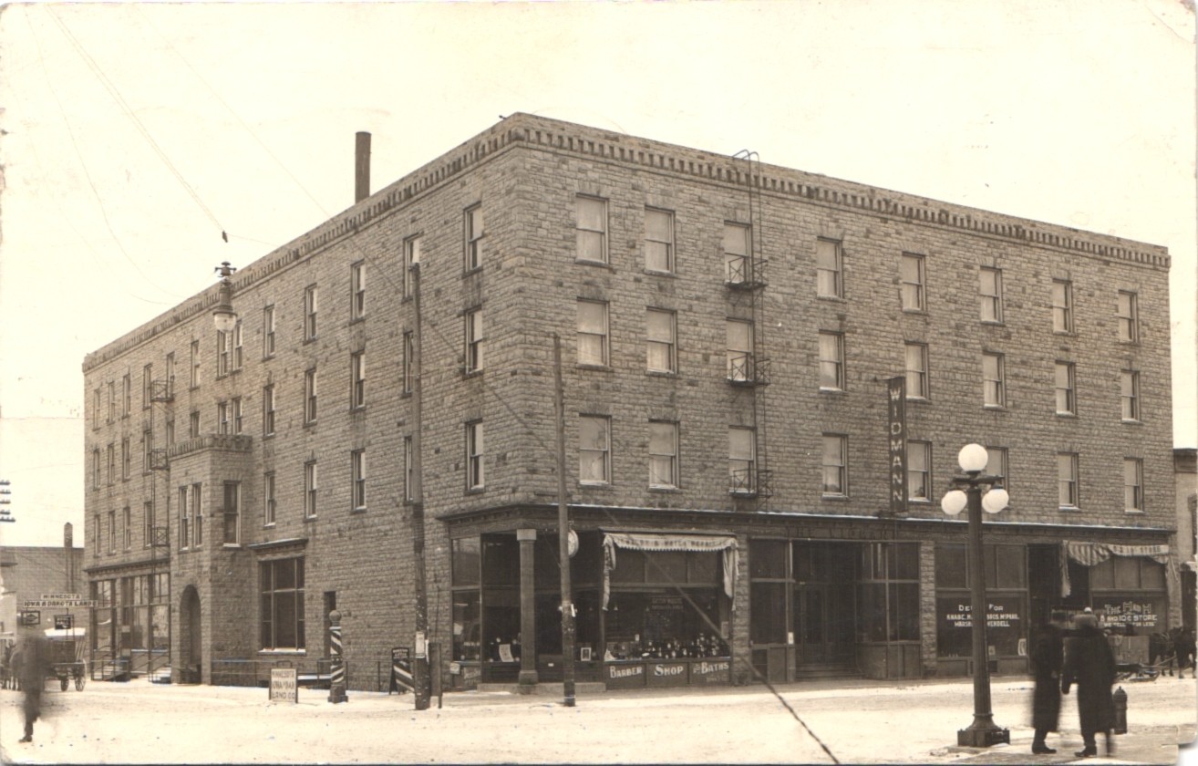DOWNTOWN STREET CORNER mitchell sd c1910s real photo postcard rppc south dakota