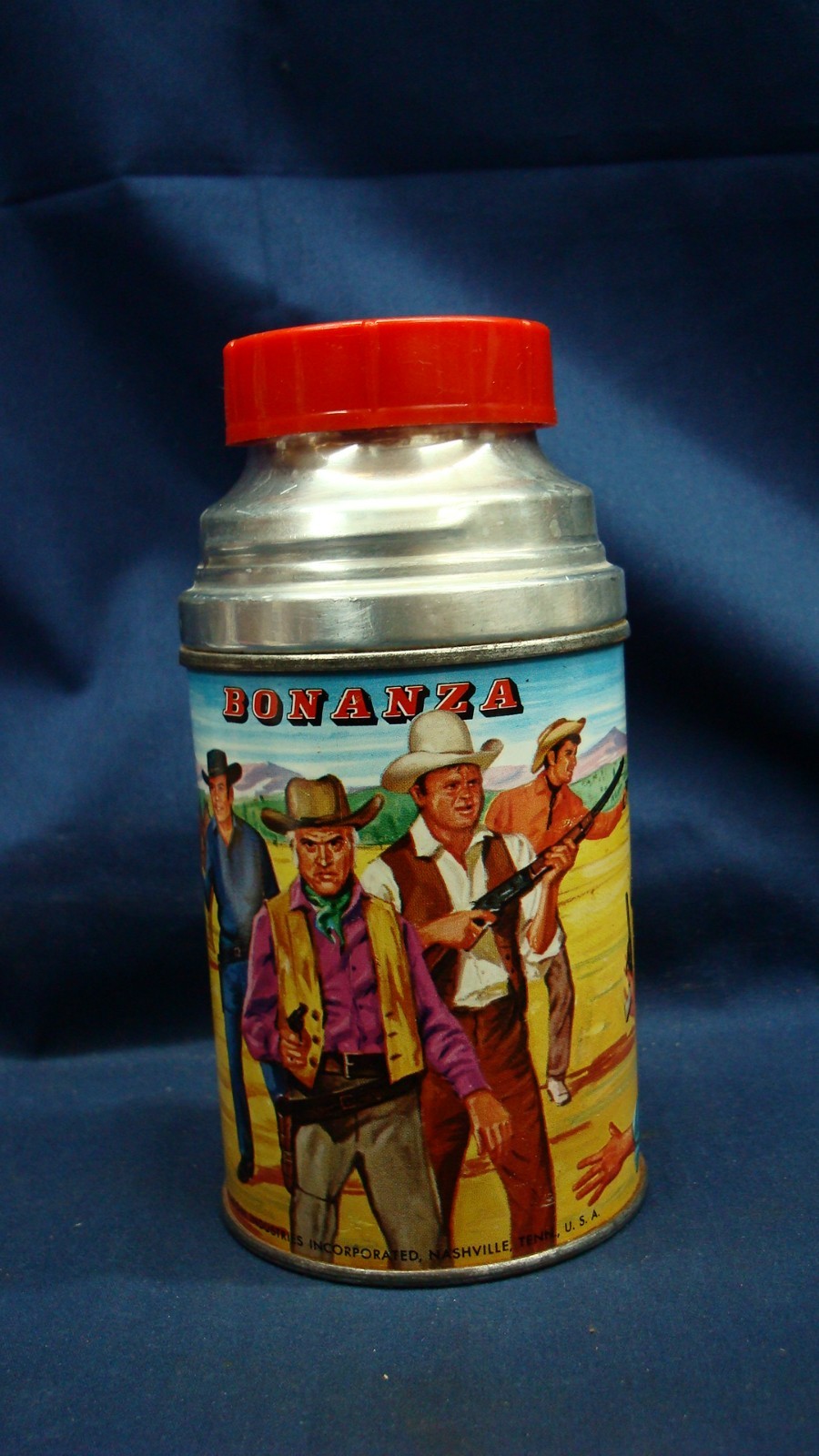 Vintage 1963 BONANZA TV Half Pint Western Aladdin Lunchbox Thermos Only