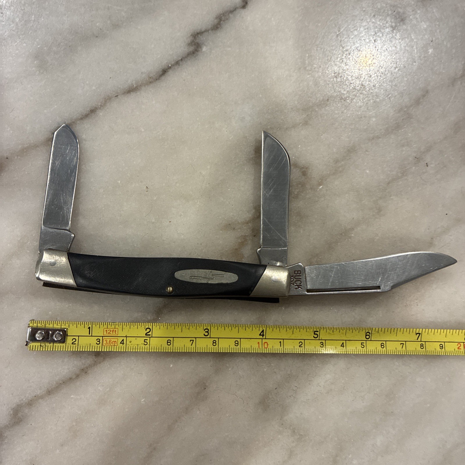 Vintage 1972-1986 Buck Model # 307 Wrangler Large Stockman 3 Blade Pocket Knife