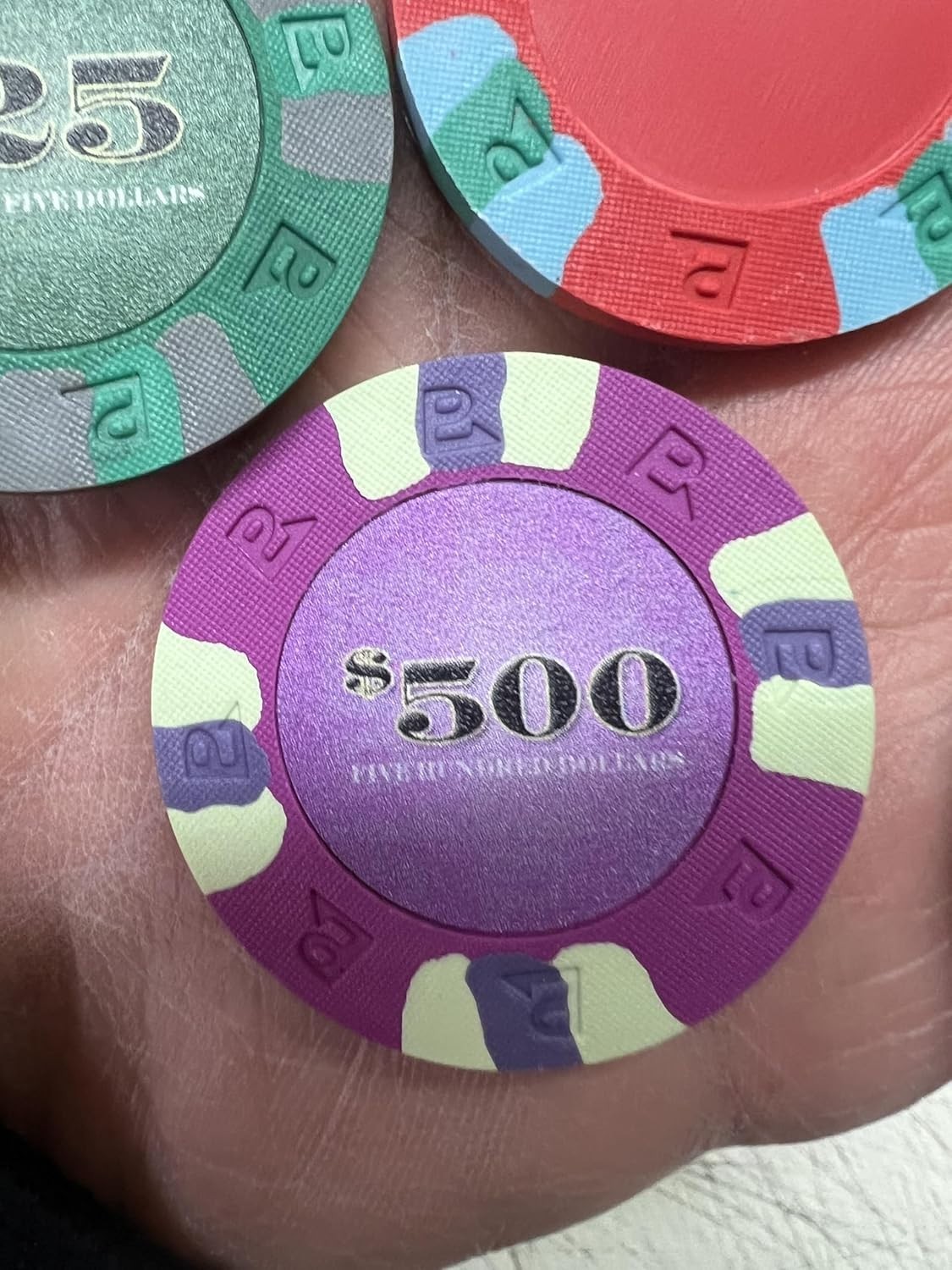 25 chips Trademark Poker NexGEN  PRO Classic Style Poker Chips Purple $500