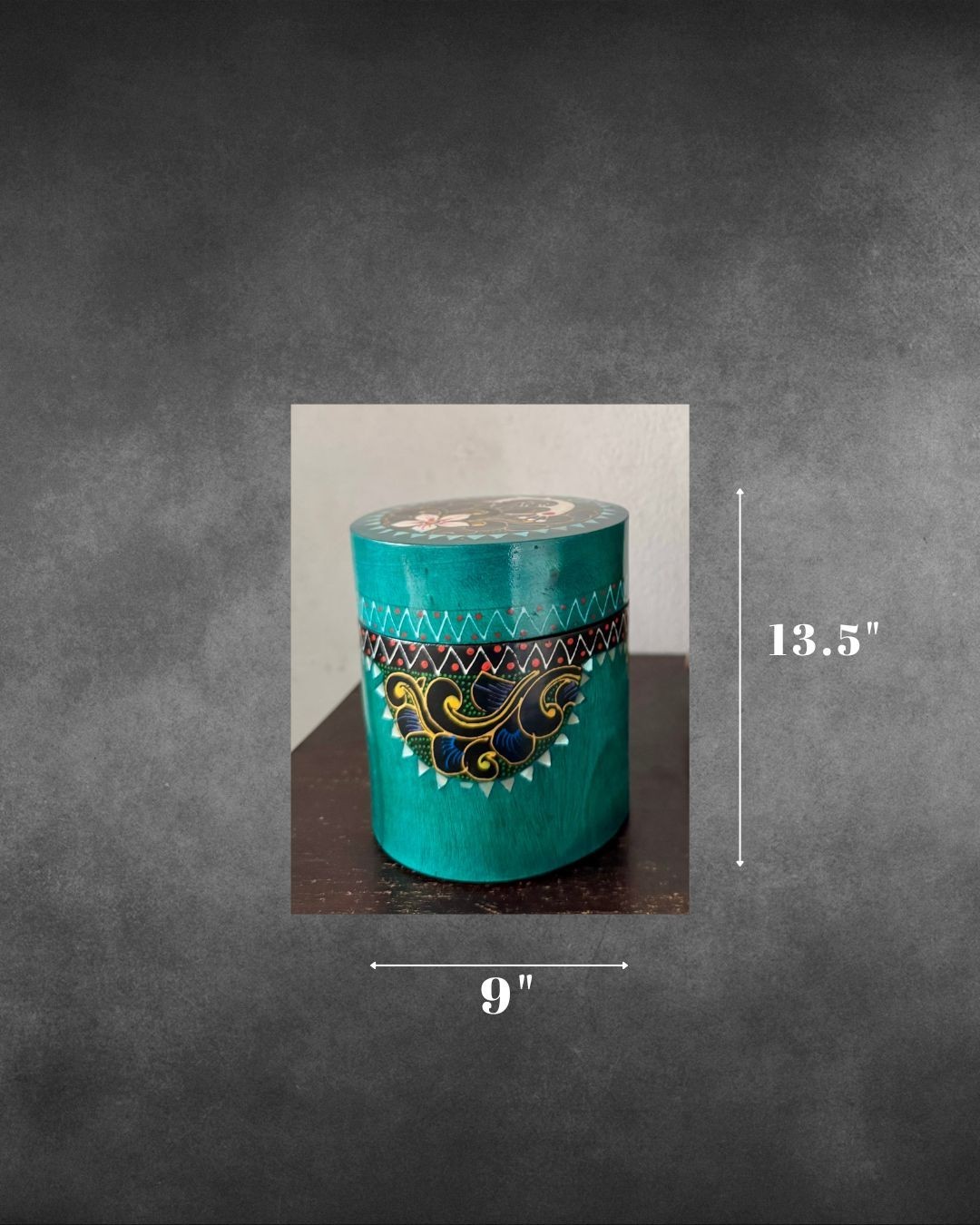 Bali Tropical Home Lush Wildwood Pillar Box - Handcrafted, Hand-painted, and Bali Tropical Home Lush Wildwood Pillar Box - Handcrafted, Hand-painted, and