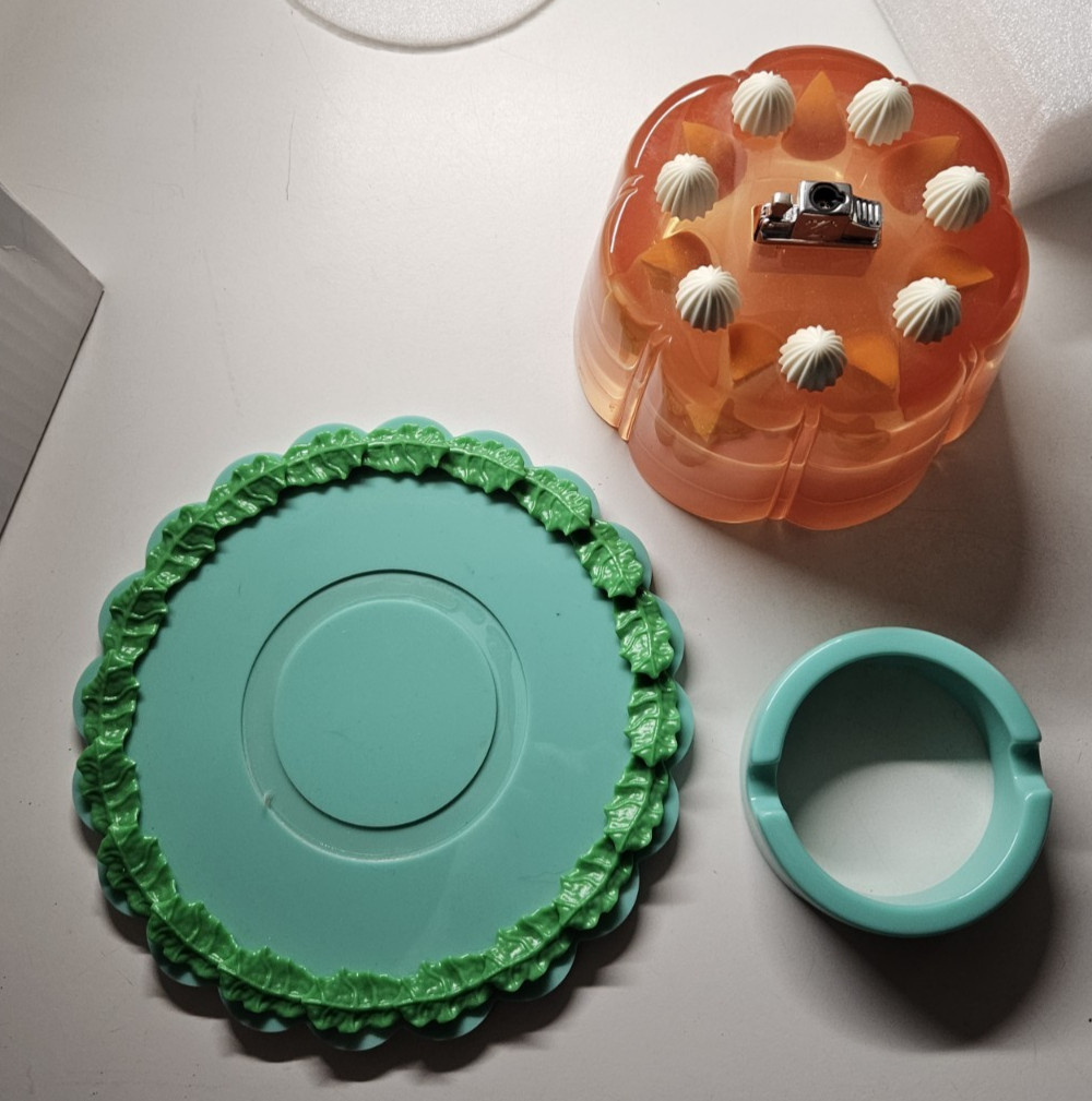 Edie Parker Strawberry Jello Table Top Lighter (Chipped Platter)