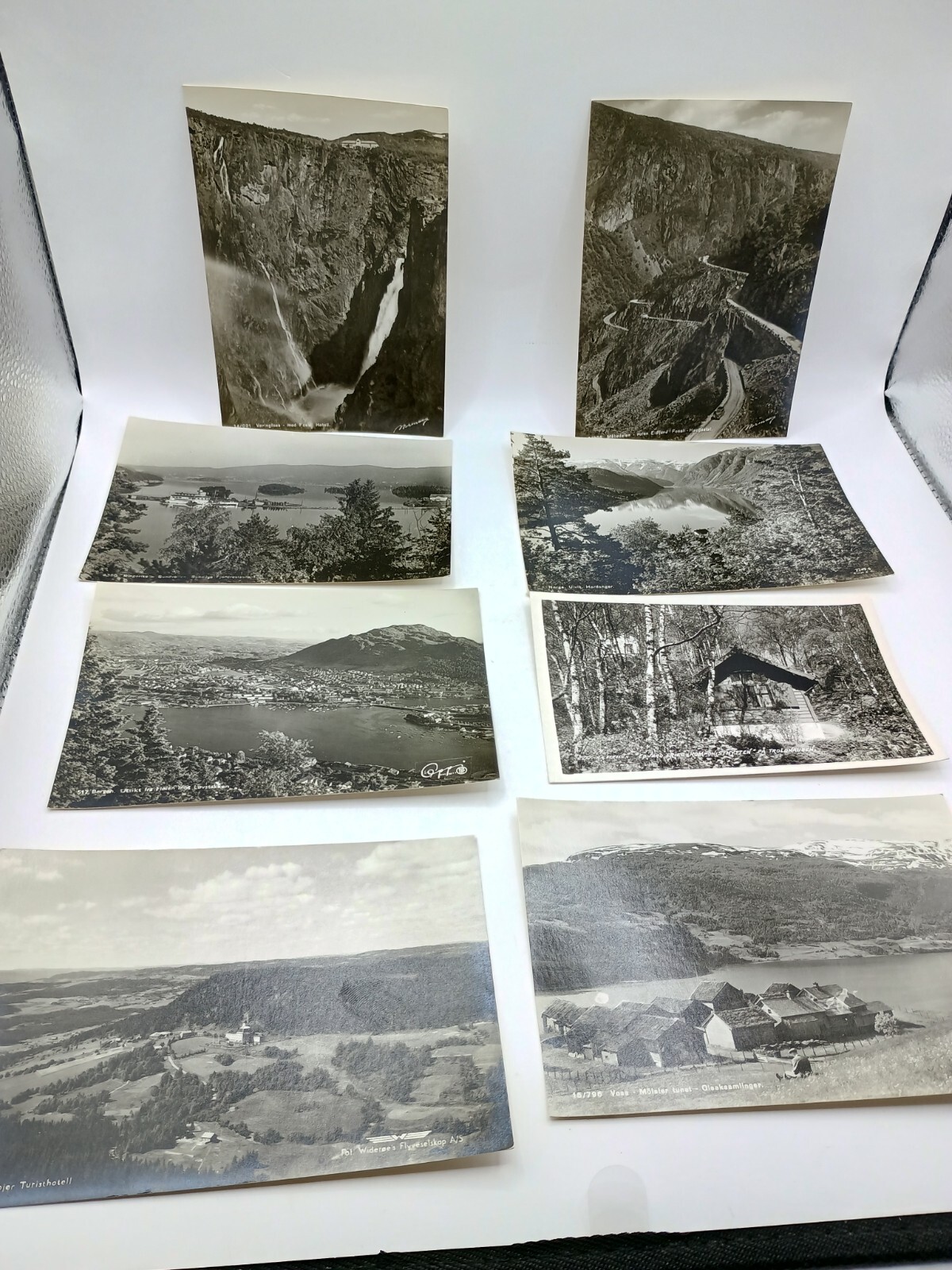 Norway Vtg Postcards Lot of 8 Voringfoss Sundvollen Mabodalen Voss Etc BW Photos