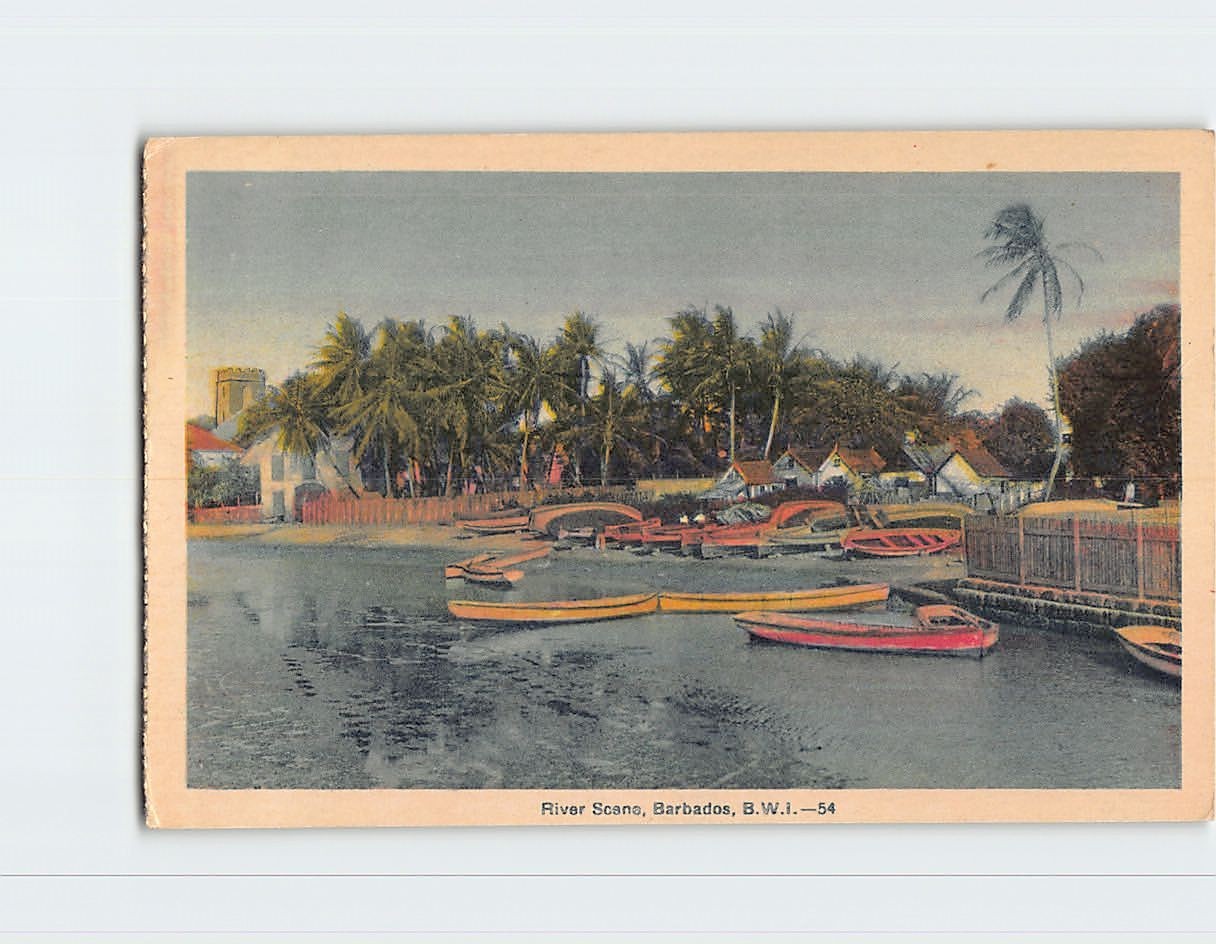 Postcard River Scene in Barbados
