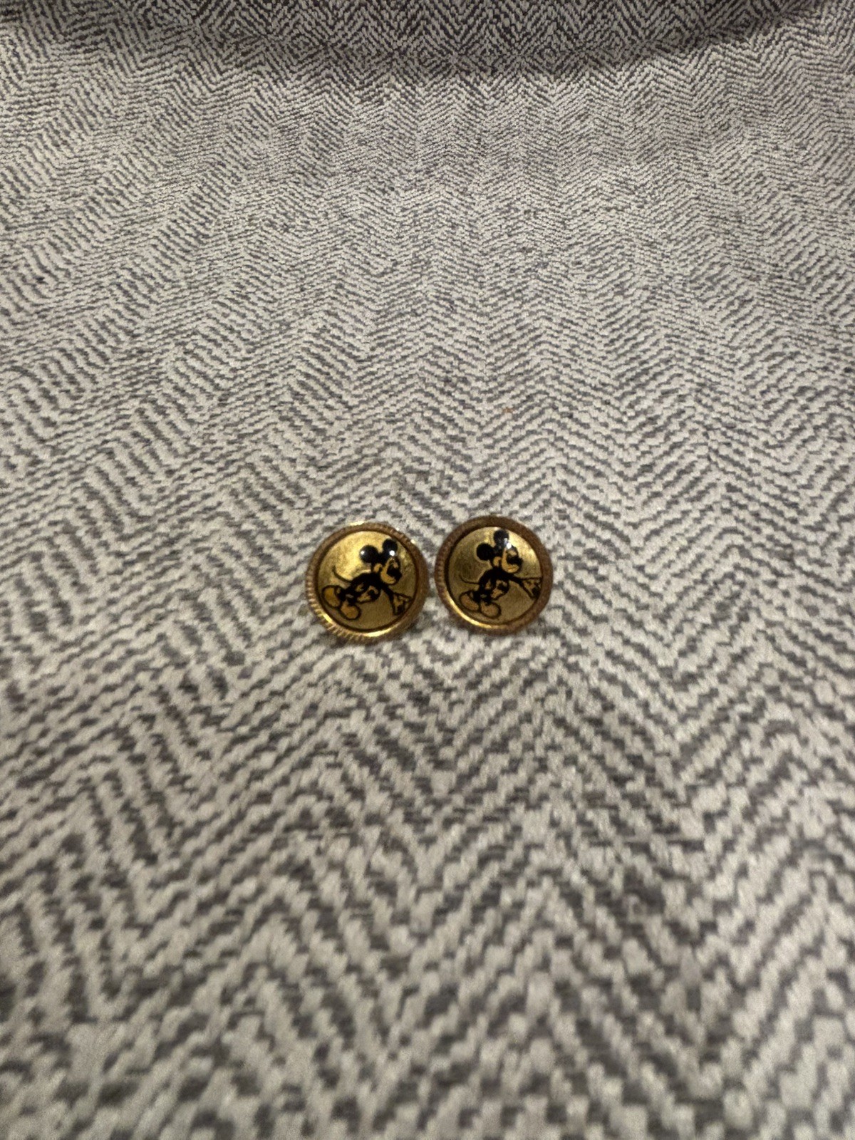 Vintage 24k Gold Inlaid Disney Mickey Mouse Post Earrings Vintage 24k Gold Inlaid Disney Mickey Mouse Post Earrings